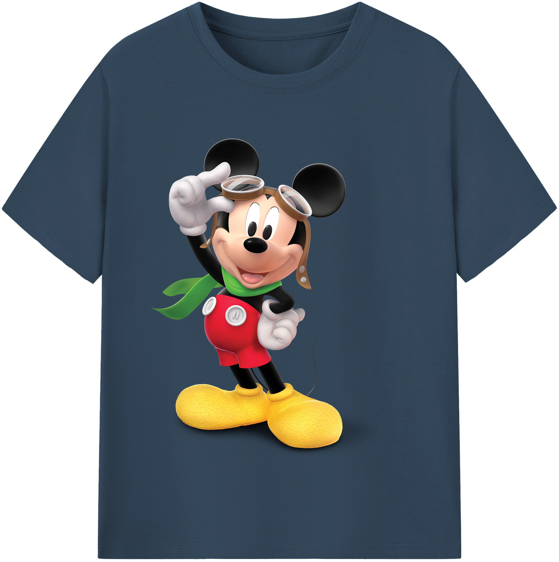 （画像用） ミッキーマウス Mickey Mouse レディースカジュアルプリントTシャツ（綿100％）