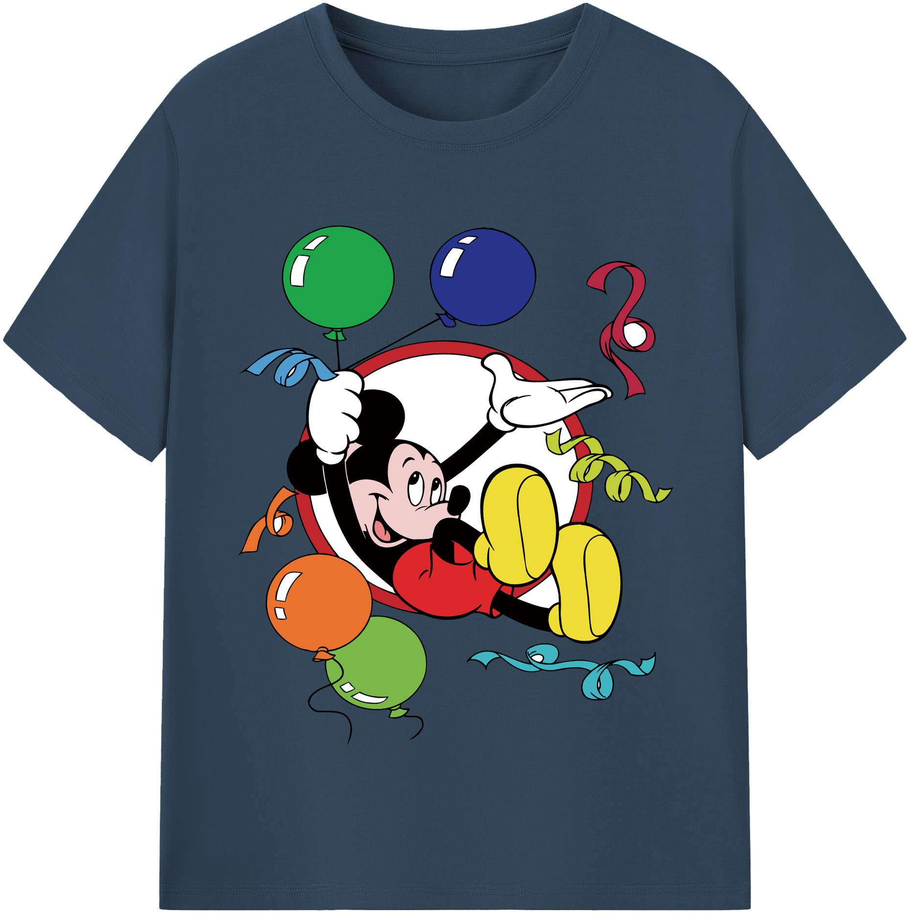 （画像用） ミッキーマウス Mickey Mouse レディースカジュアルプリントTシャツ（綿100％）