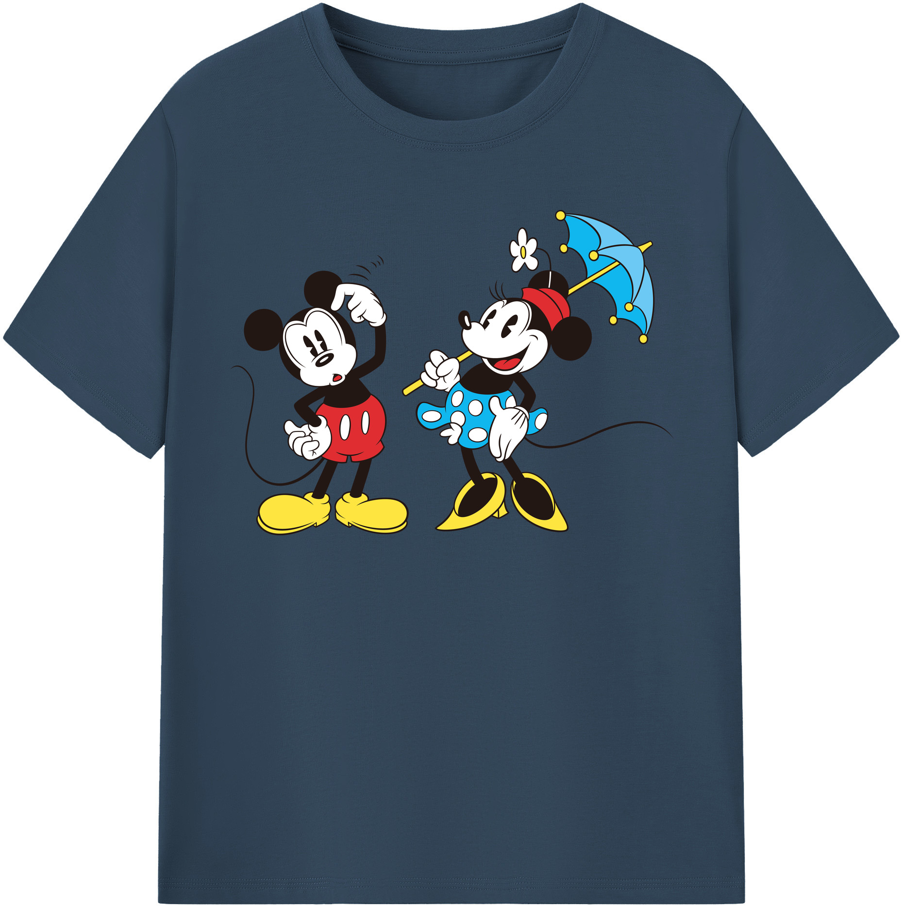 （画像用） ミッキーマウス Mickey Mouse レディースカジュアルプリントTシャツ（綿100％）
