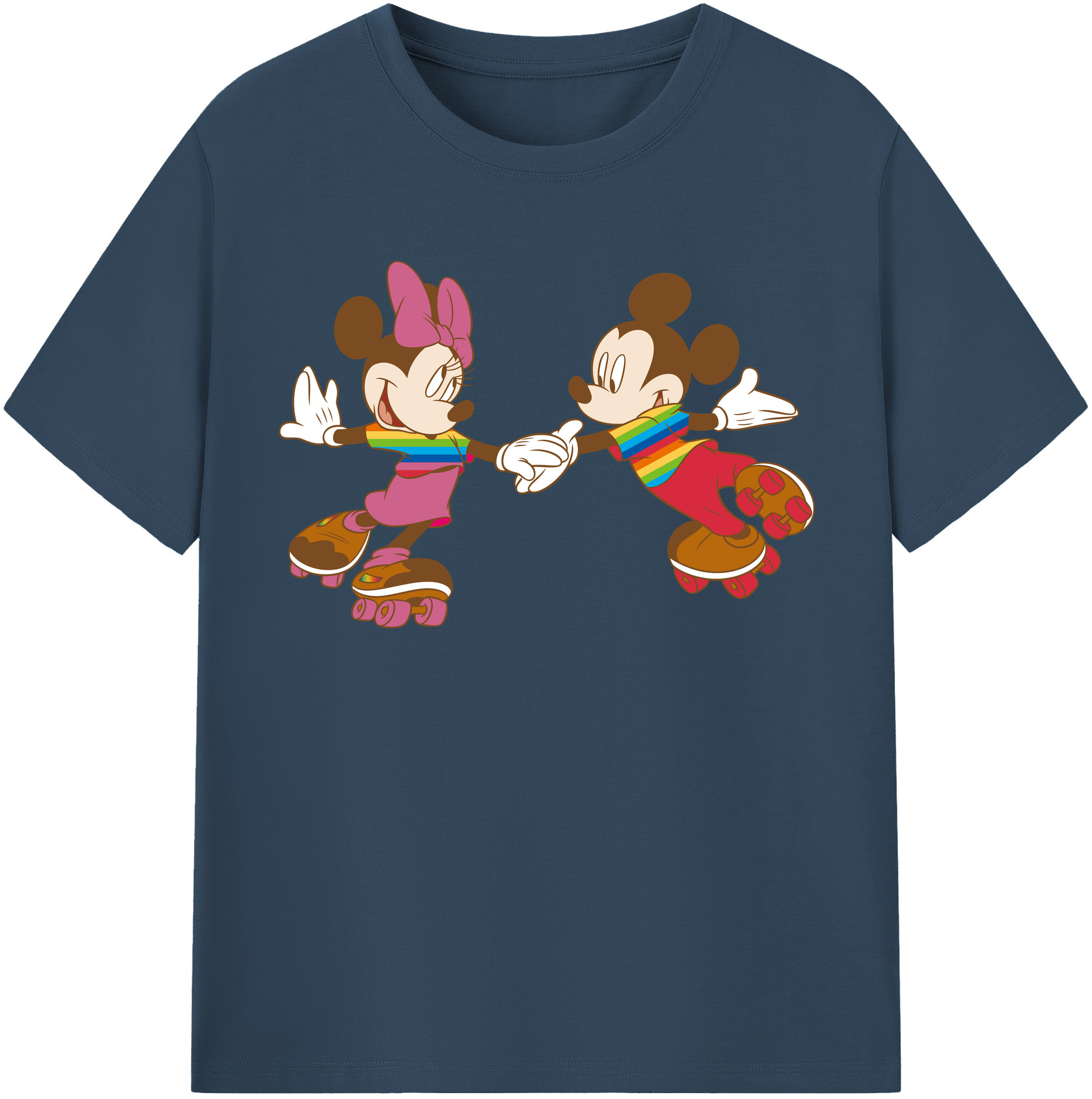 （画像用） ミッキーマウス Mickey Mouse レディースカジュアルプリントTシャツ（綿100％）