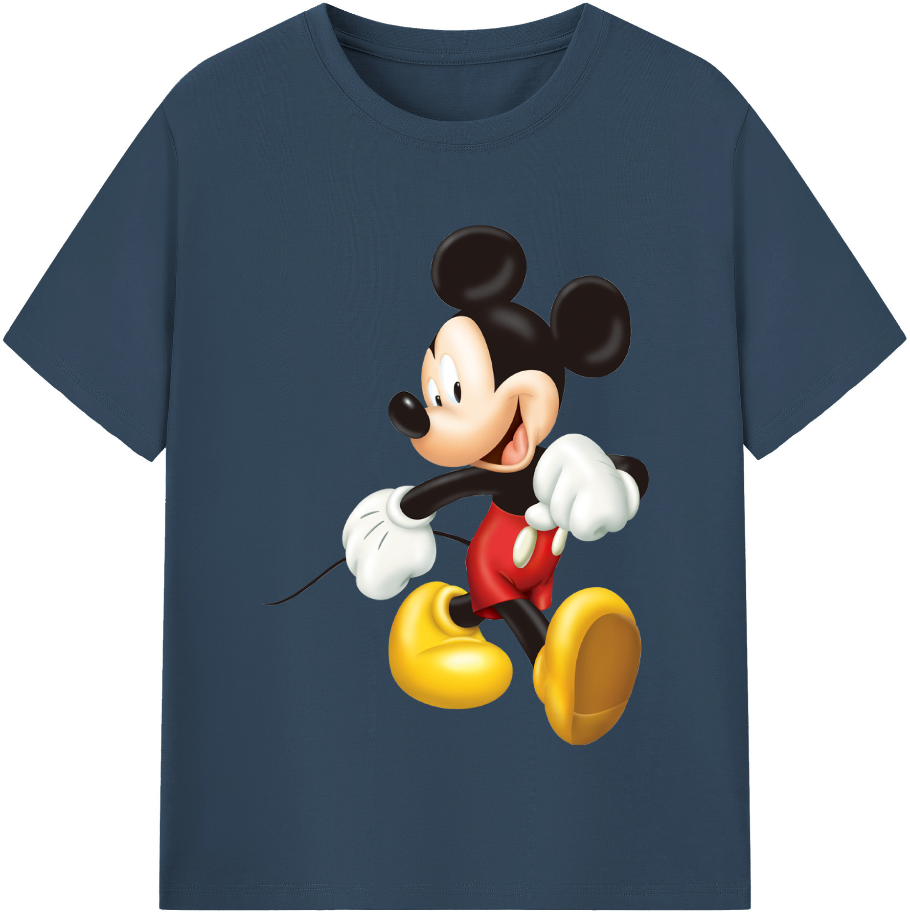 （画像用） ミッキーマウス Mickey Mouse レディースカジュアルプリントTシャツ（綿100％）