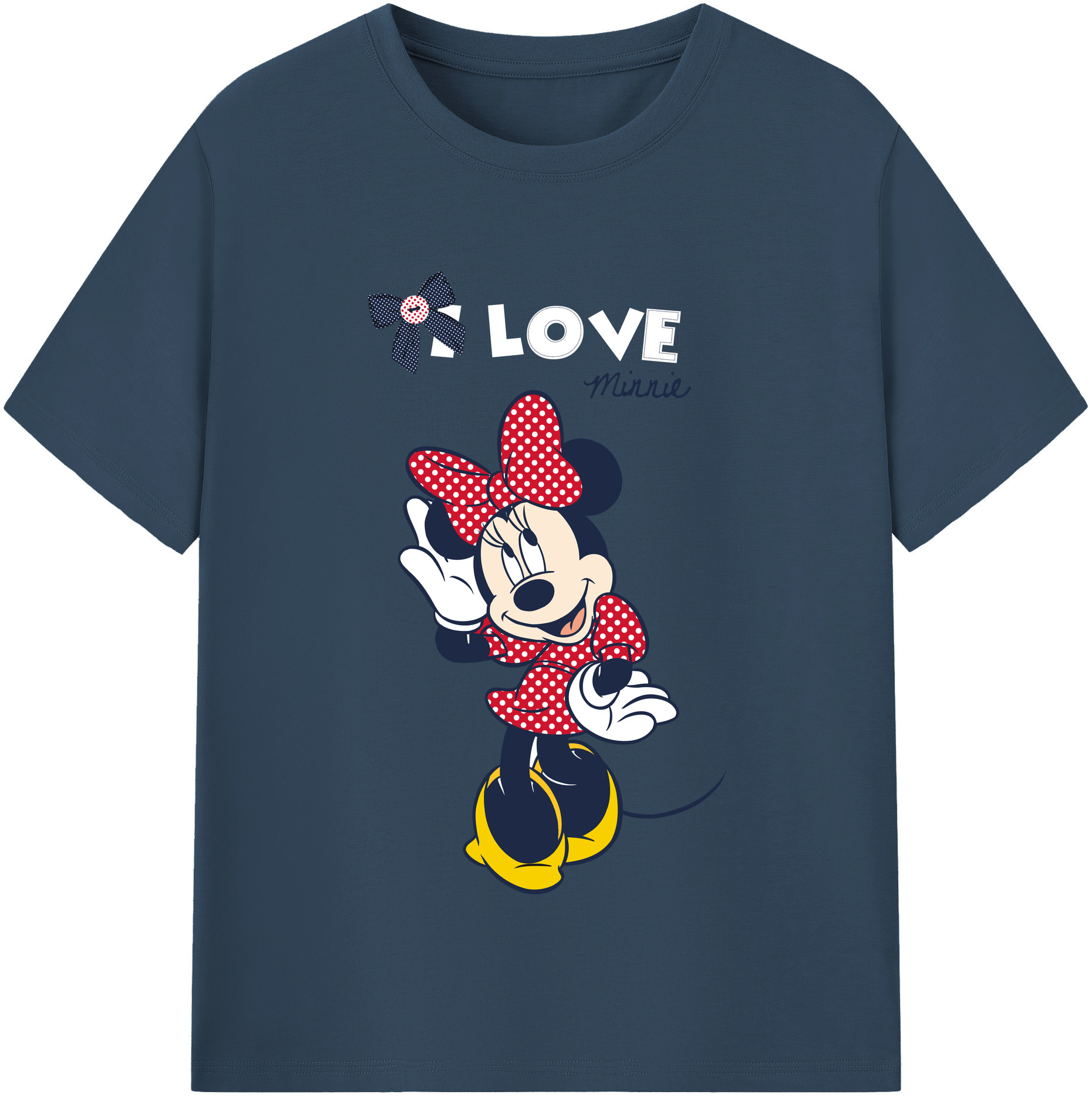（画像用） ミッキーマウス Mickey Mouse レディースカジュアルプリントTシャツ（綿100％）