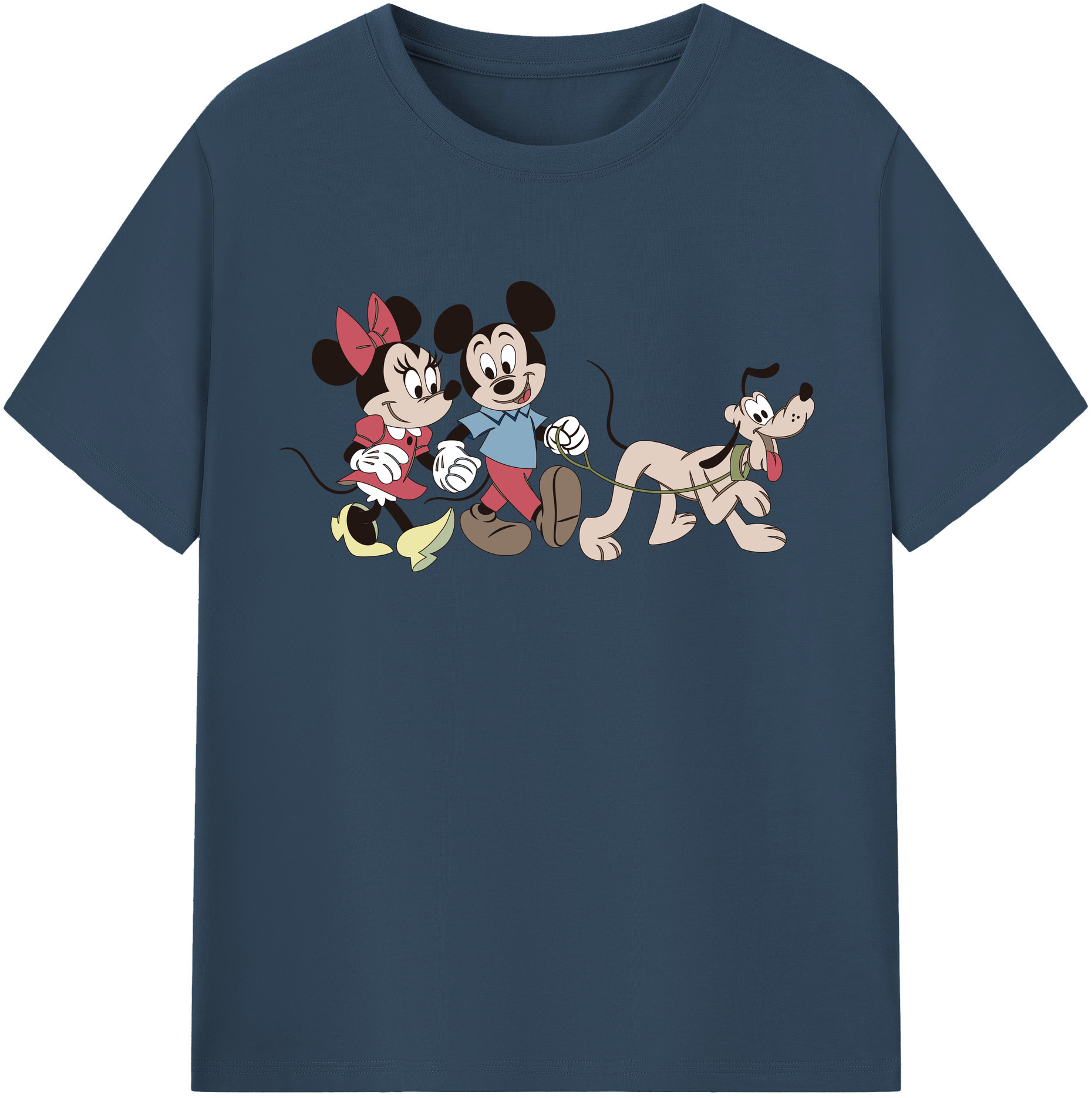 （画像用） ミッキーマウス Mickey Mouse レディースカジュアルプリントTシャツ（綿100％）
