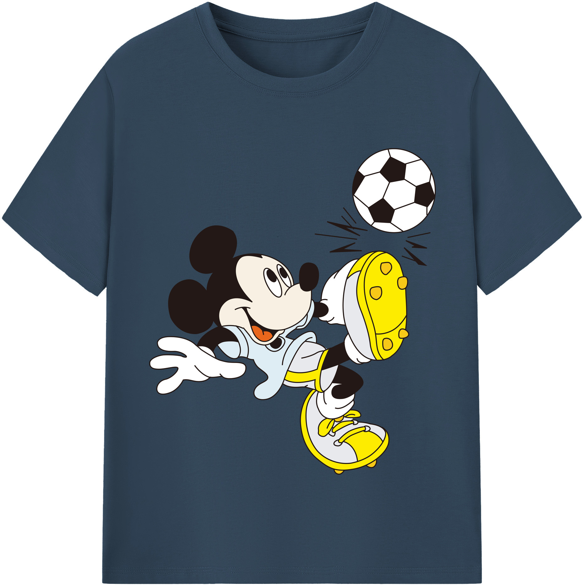 （画像用） ミッキーマウス Mickey Mouse レディースカジュアルプリントTシャツ（綿100％）