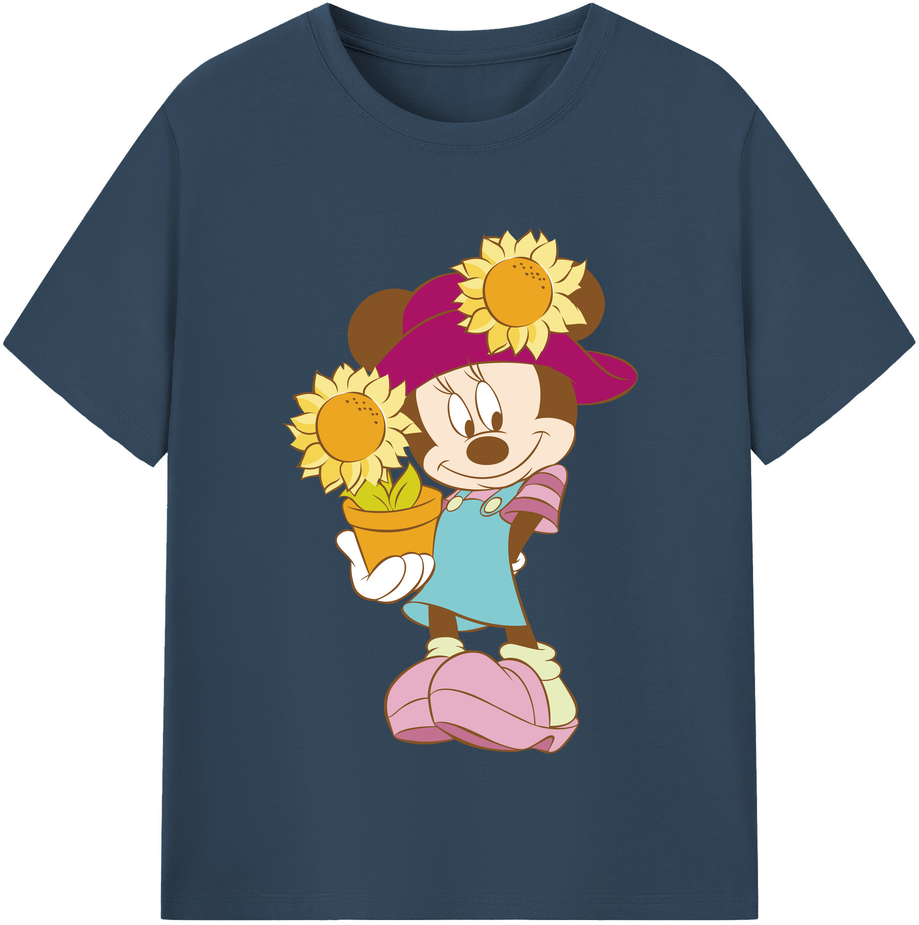 （画像用） ミッキーマウス Mickey Mouse レディースカジュアルプリントTシャツ（綿100％）