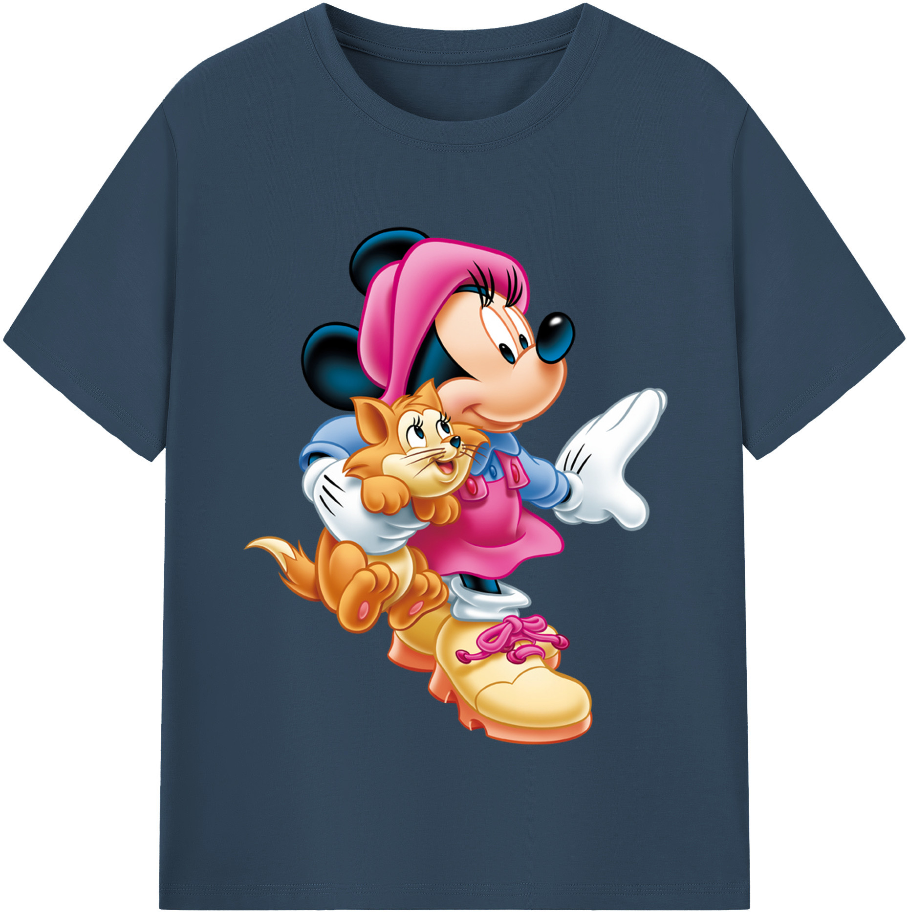 （画像用） ミッキーマウス Mickey Mouse レディースカジュアルプリントTシャツ（綿100％）