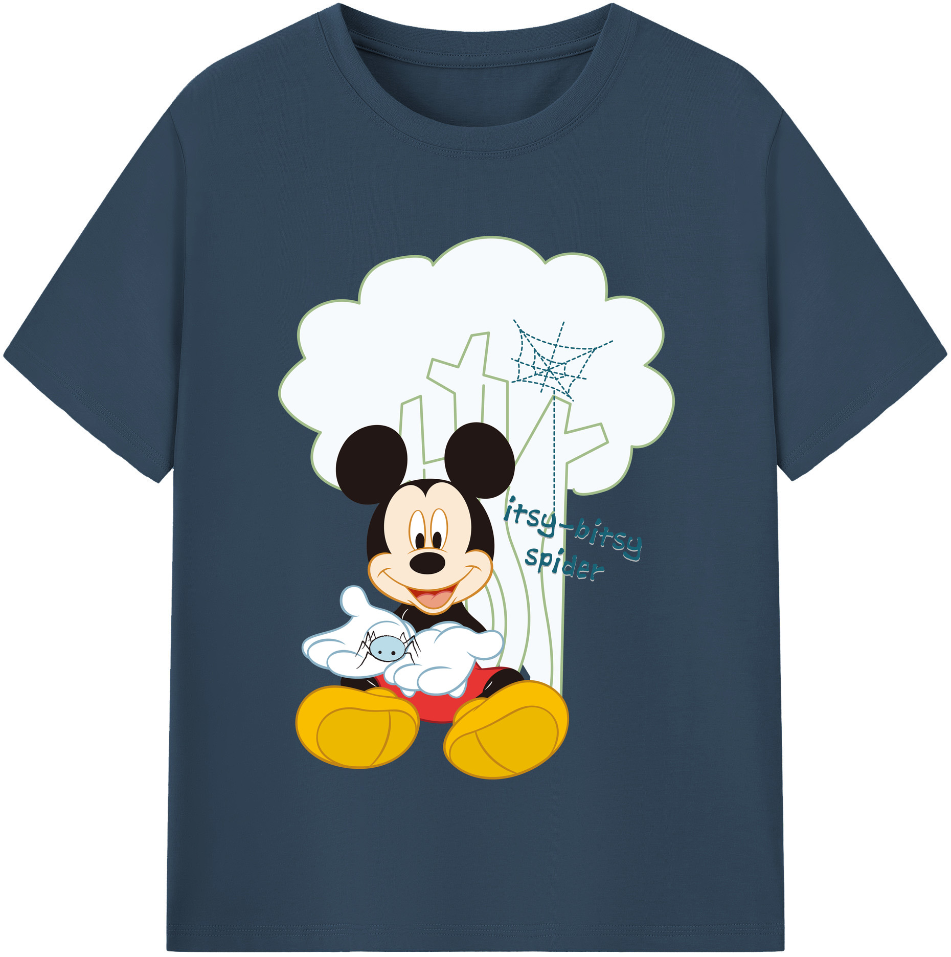 （画像用） ミッキーマウス Mickey Mouse レディースカジュアルプリントTシャツ（綿100％）