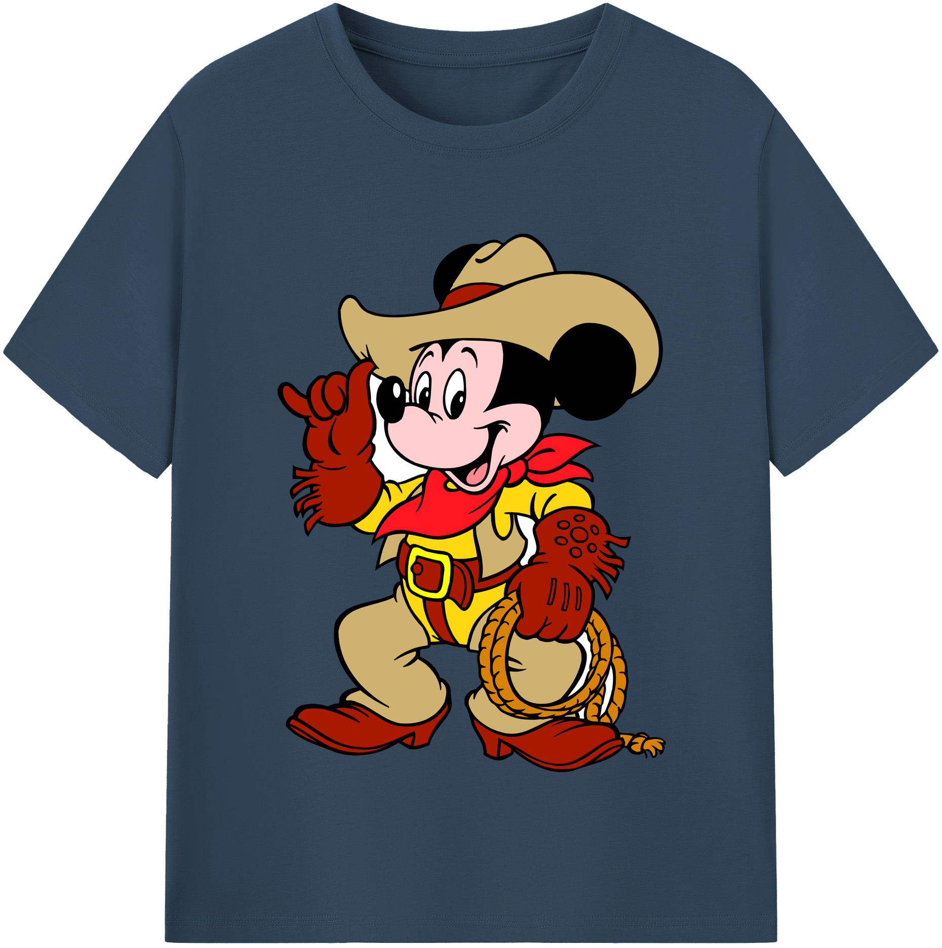 （画像用） ミッキーマウス Mickey Mouse レディースカジュアルプリントTシャツ（綿100％）