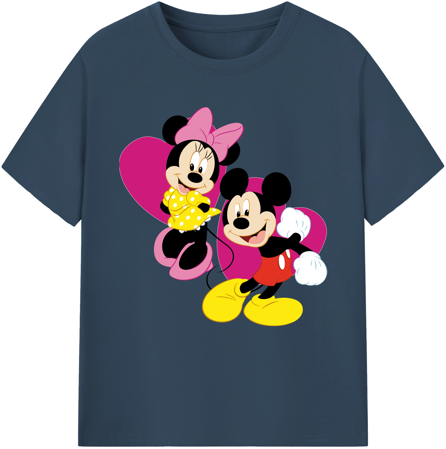 （画像用） ミッキーマウス Mickey Mouse レディースカジュアルプリントTシャツ（綿100％）