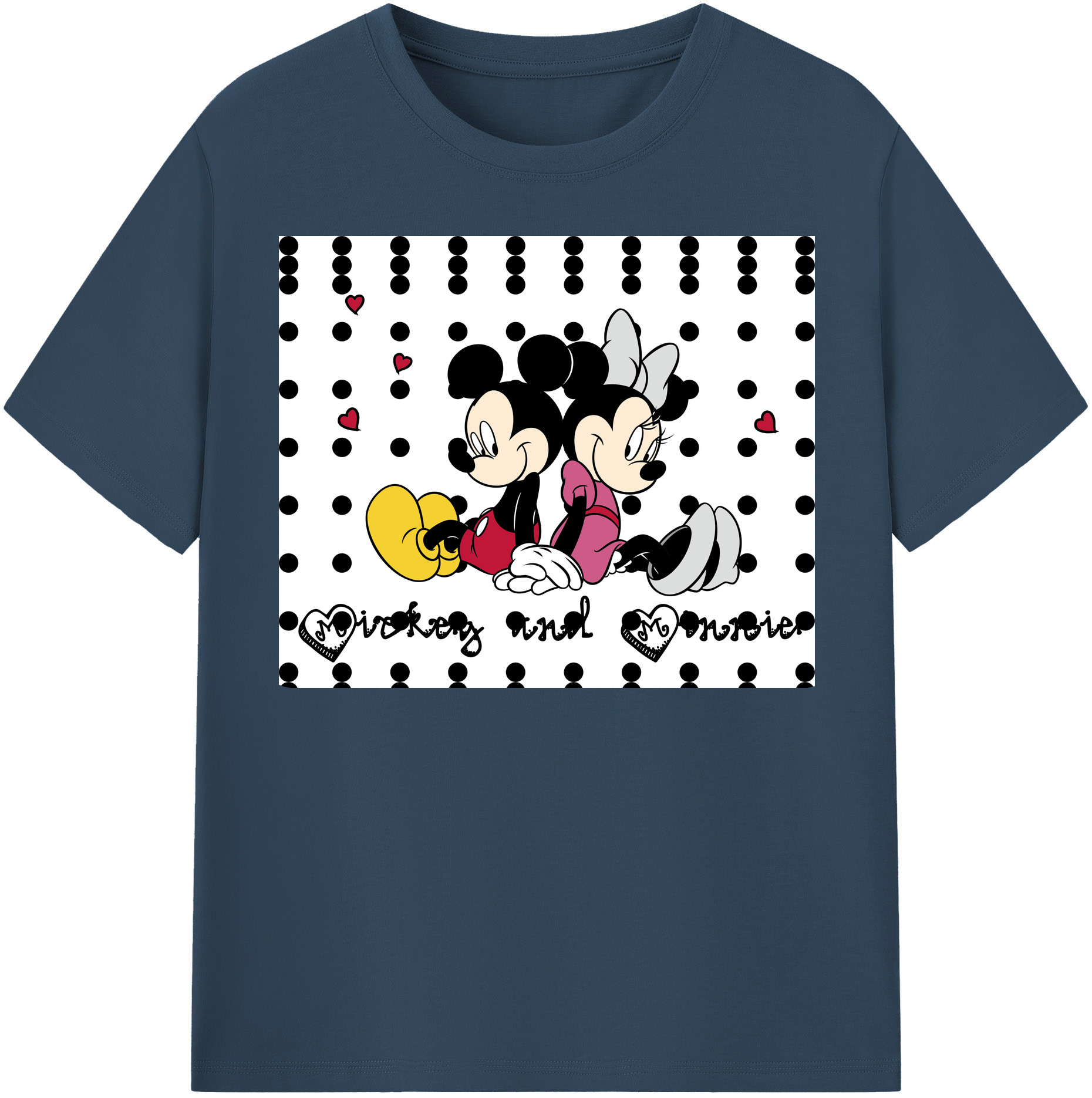 （画像用） ミッキーマウス Mickey Mouse レディースカジュアルプリントTシャツ（綿100％）
