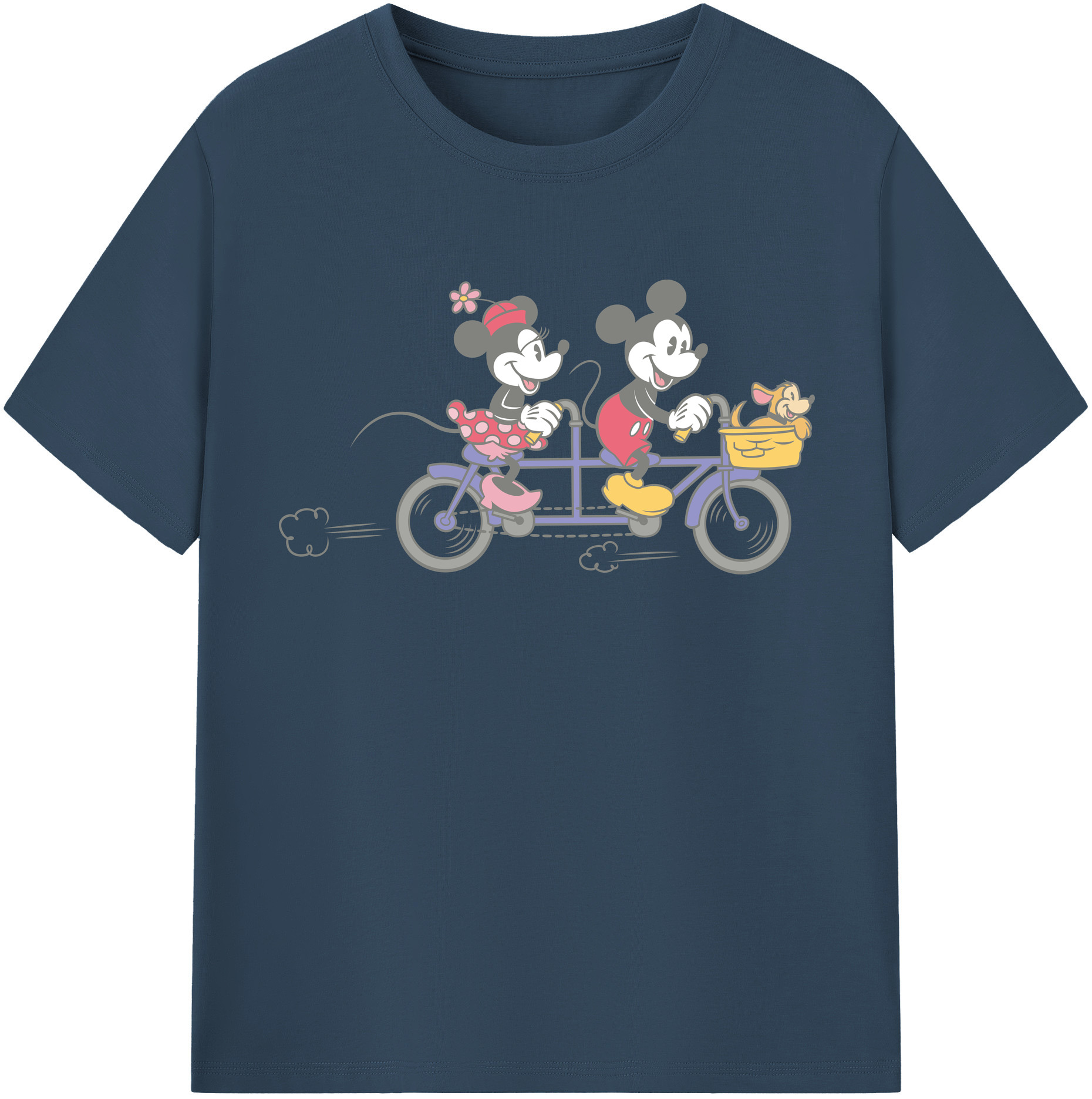 （画像用） ミッキーマウス Mickey Mouse レディースカジュアルプリントTシャツ（綿100％）