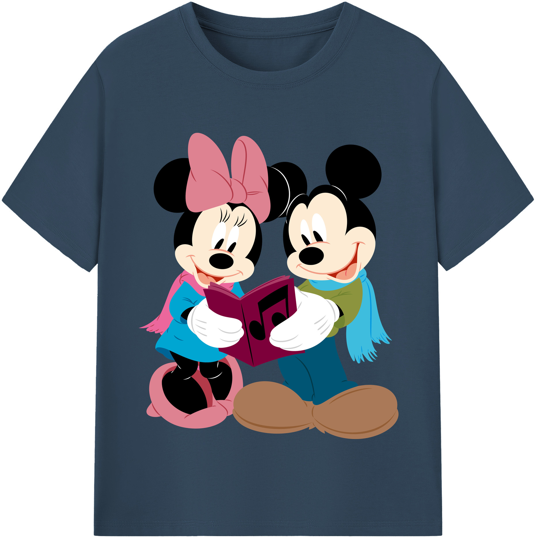 （画像用） ミッキーマウス Mickey Mouse レディースカジュアルプリントTシャツ（綿100％）