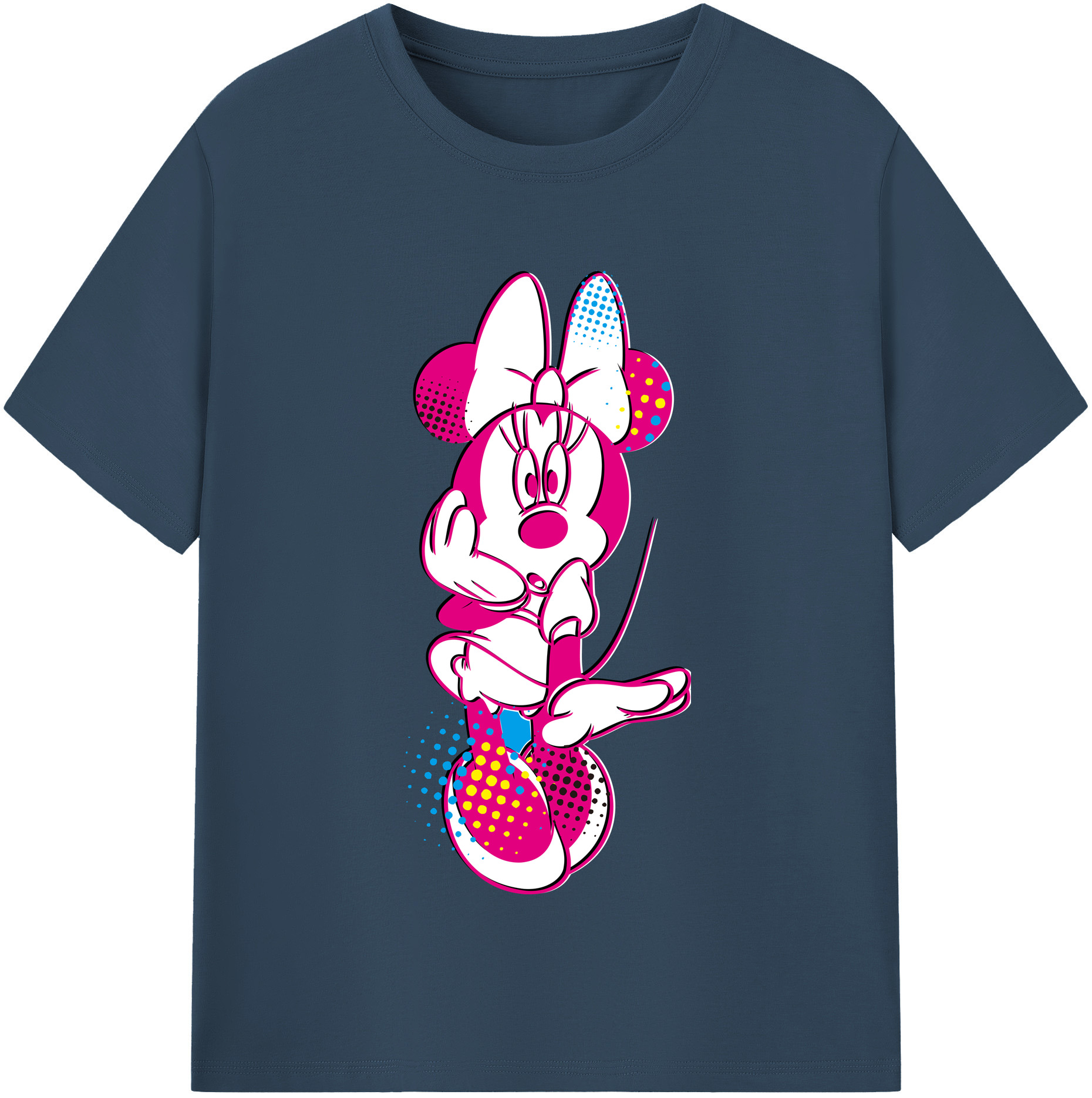 （画像用） ミッキーマウス Mickey Mouse レディースカジュアルプリントTシャツ（綿100％）