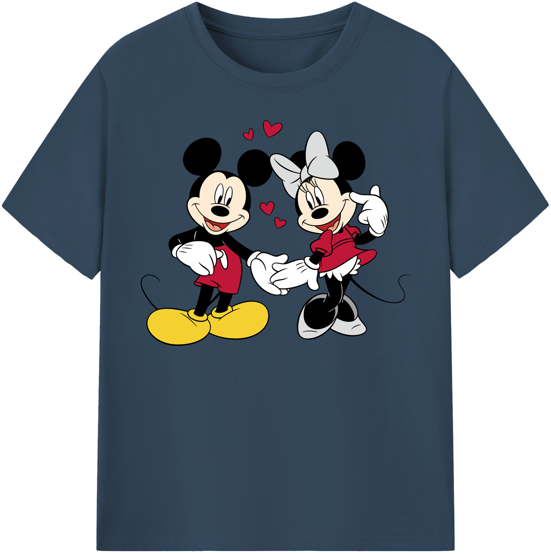 （画像用） ミッキーマウス Mickey Mouse レディースカジュアルプリントTシャツ（綿100％）
