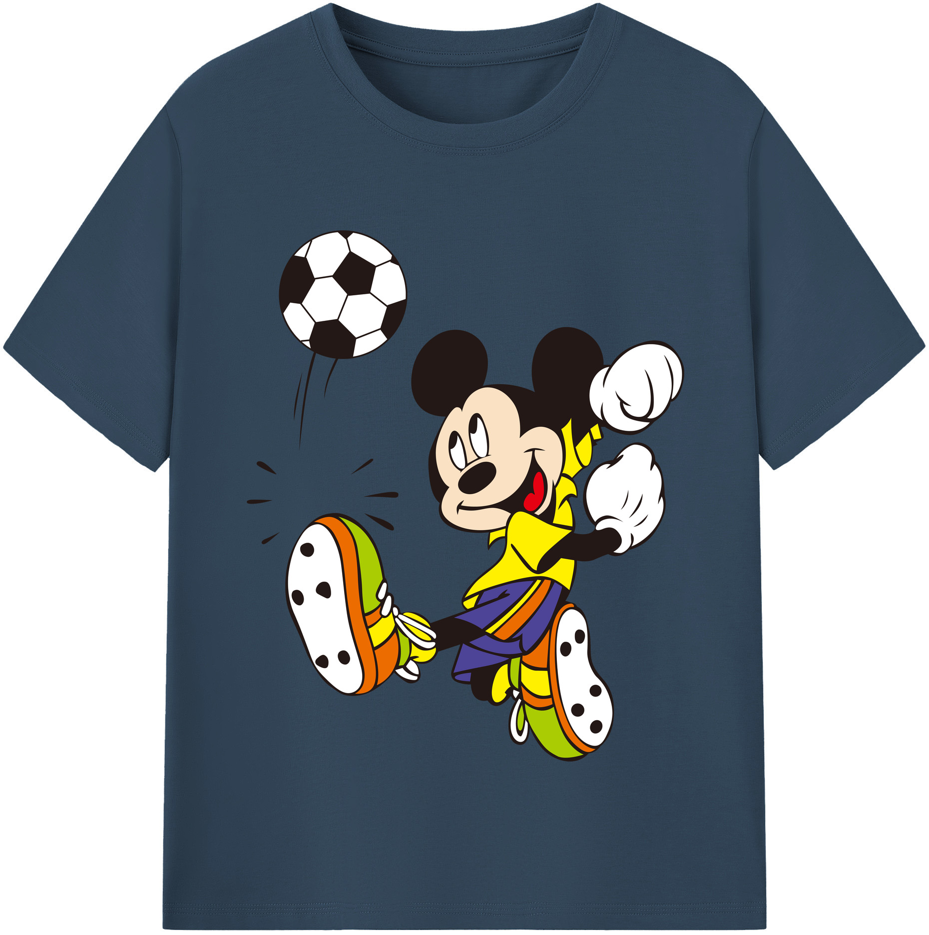 （画像用） ミッキーマウス Mickey Mouse レディースカジュアルプリントTシャツ（綿100％）