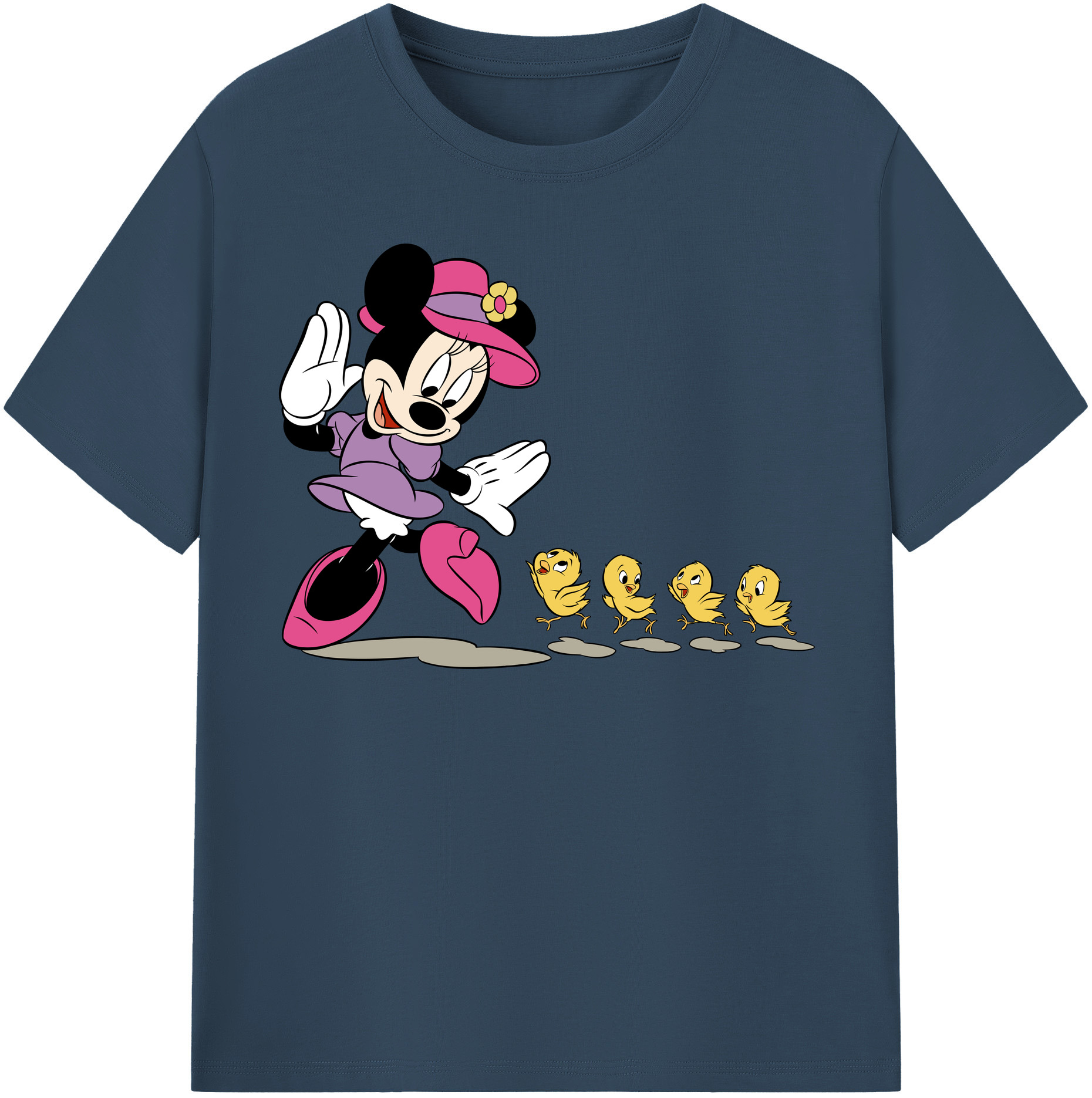 （画像用） ミッキーマウス Mickey Mouse レディースカジュアルプリントTシャツ（綿100％）