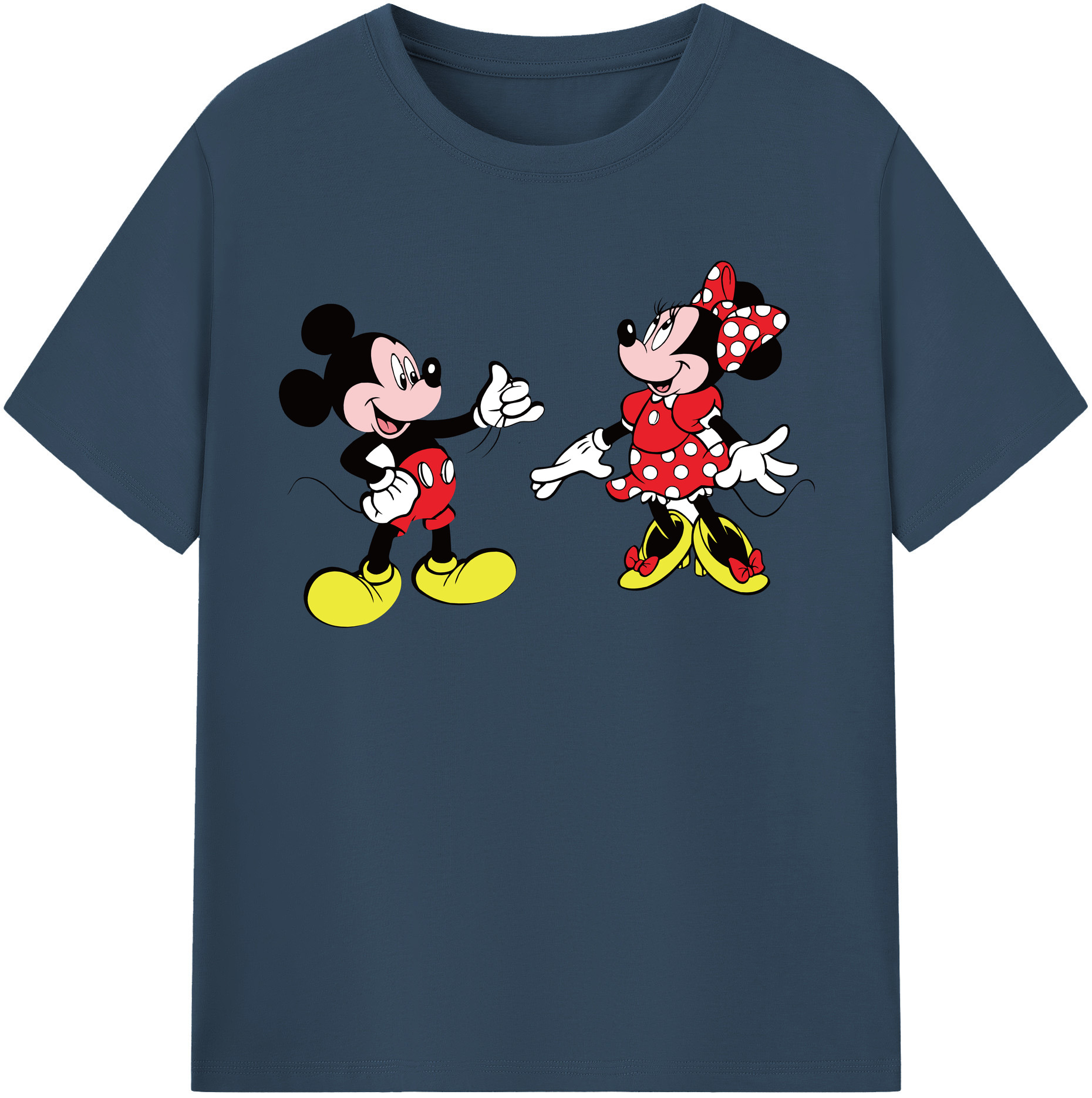 （画像用） ミッキーマウス Mickey Mouse レディースカジュアルプリントTシャツ（綿100％）