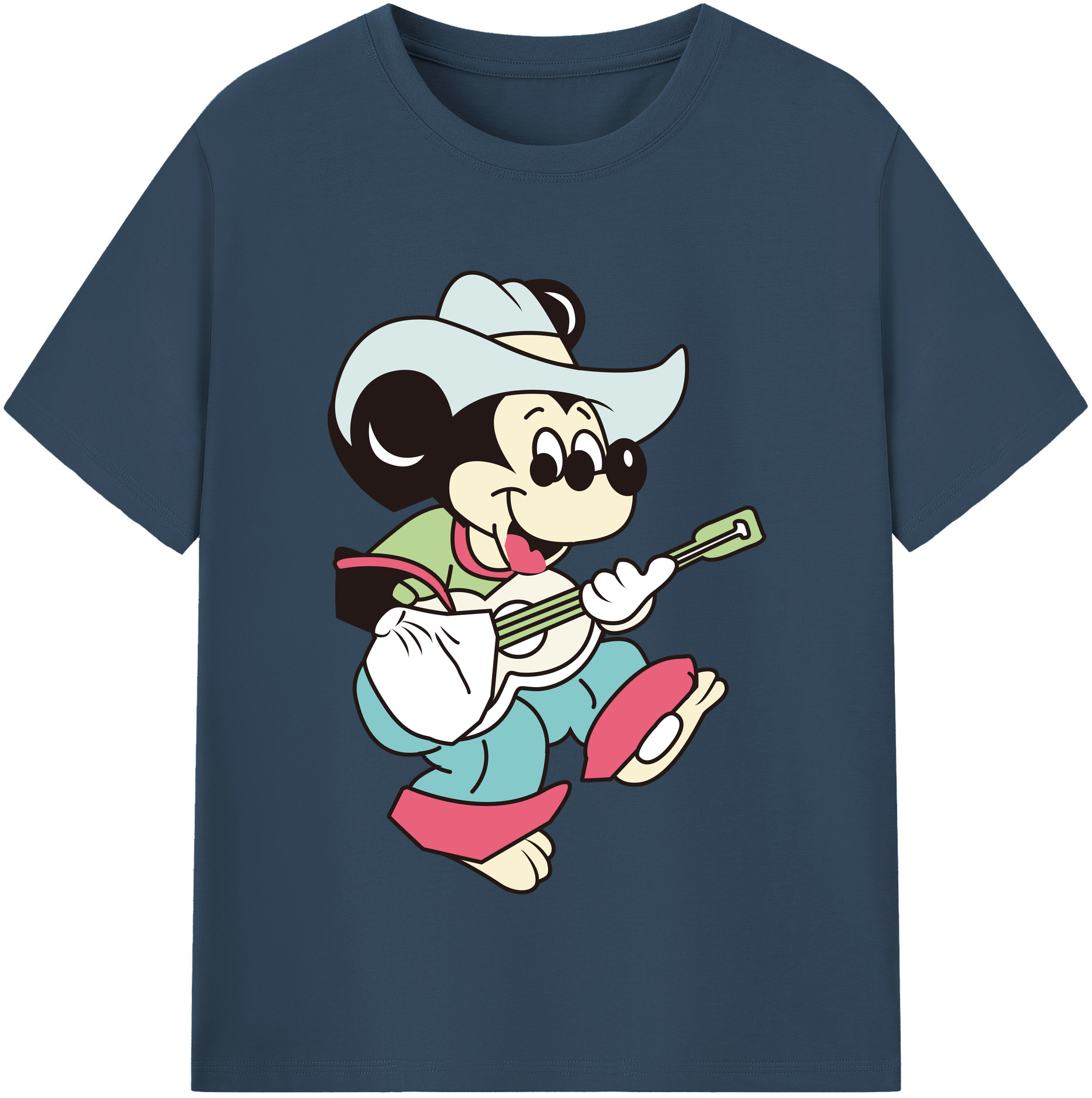 （画像用） ミッキーマウス Mickey Mouse レディースカジュアルプリントTシャツ（綿100％）
