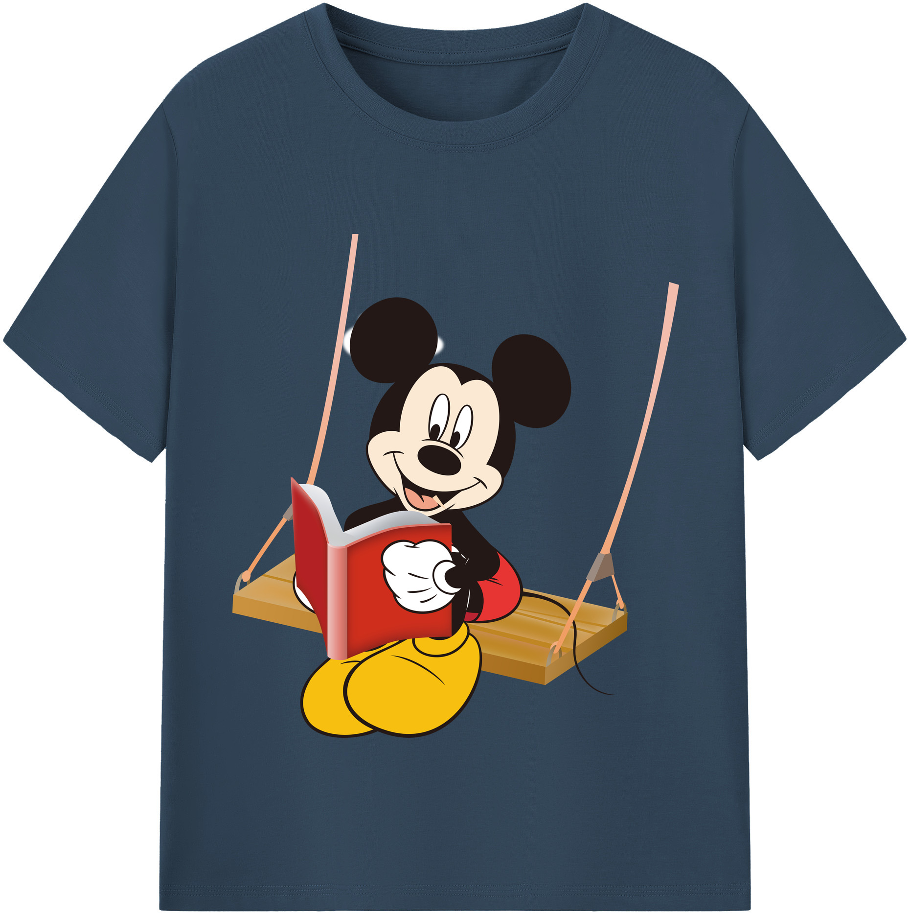 （画像用） ミッキーマウス Mickey Mouse レディースカジュアルプリントTシャツ（綿100％）