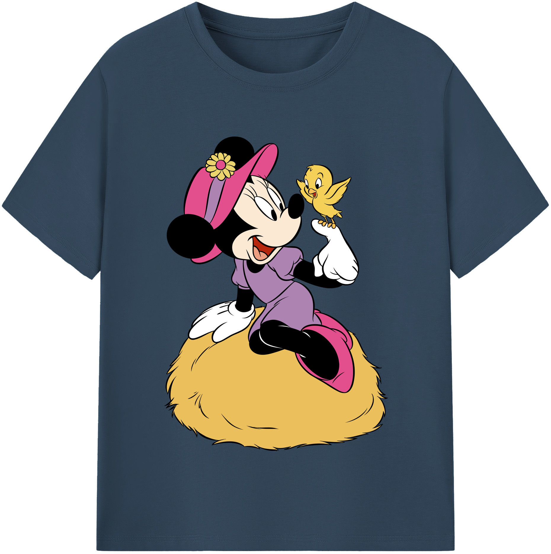 （画像用） ミッキーマウス Mickey Mouse レディースカジュアルプリントTシャツ（綿100％）