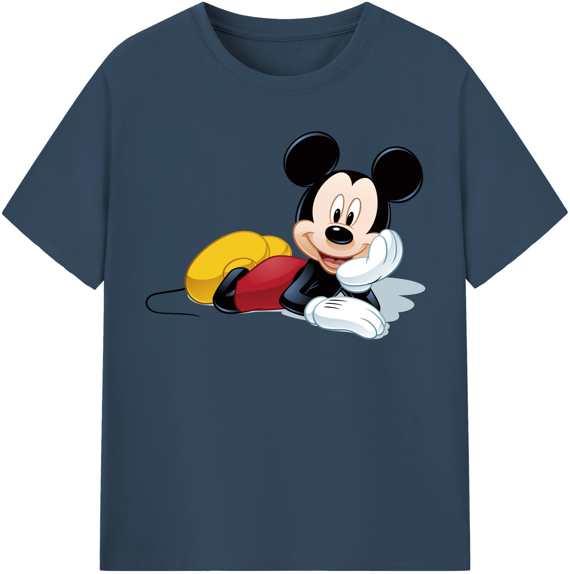 （画像用） ミッキーマウス Mickey Mouse レディースカジュアルプリントTシャツ（綿100％）