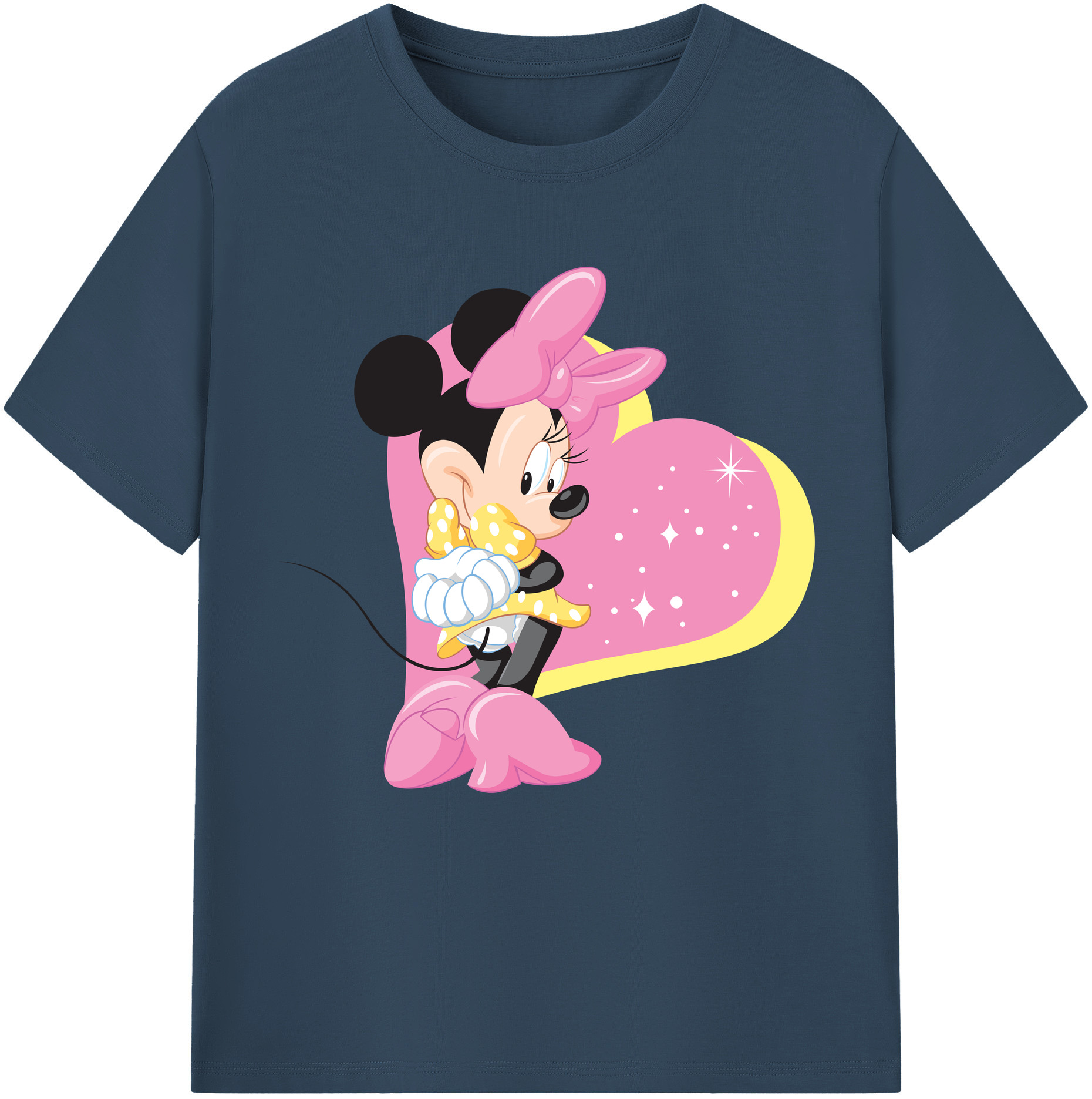 （画像用） ミッキーマウス Mickey Mouse レディースカジュアルプリントTシャツ（綿100％）