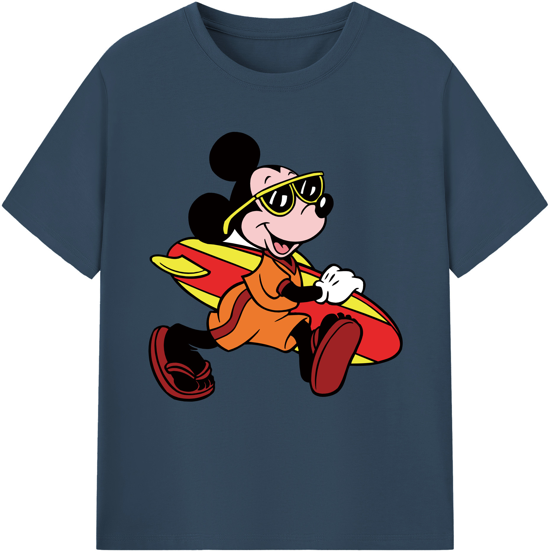（画像用） ミッキーマウス Mickey Mouse レディースカジュアルプリントTシャツ（綿100％）