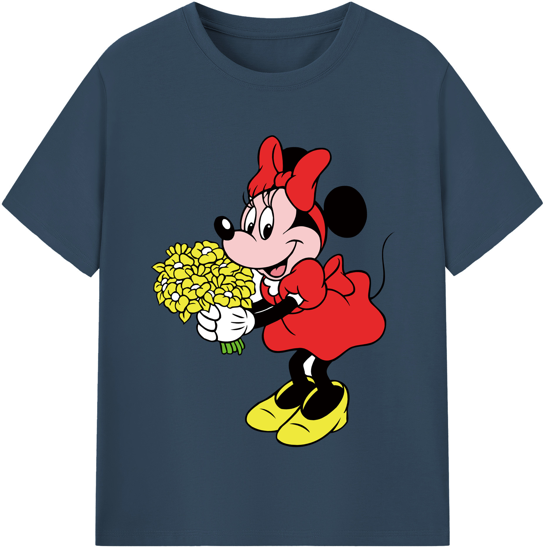 （画像用） ミッキーマウス Mickey Mouse レディースカジュアルプリントTシャツ（綿100％）