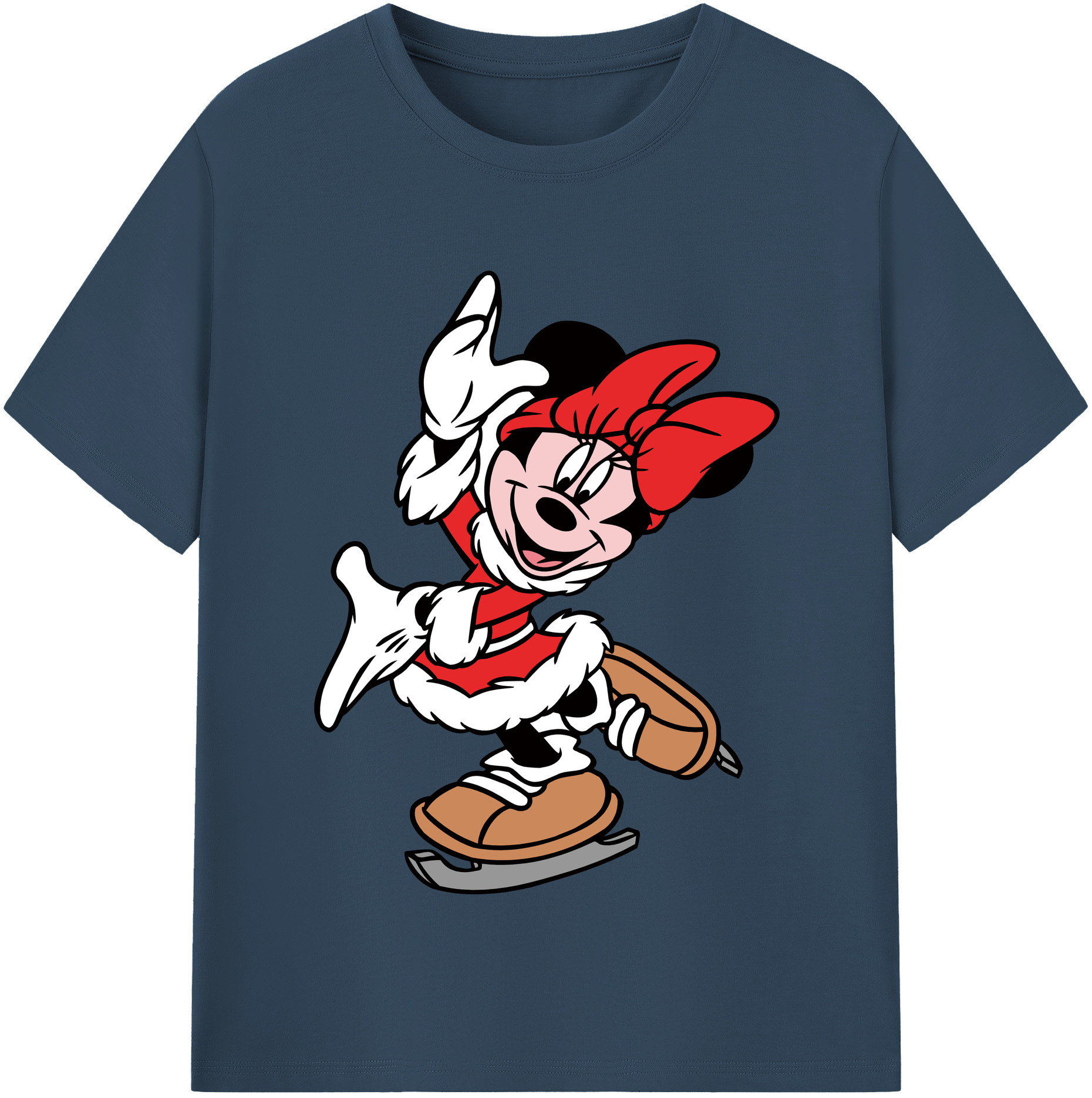 （画像用） ミッキーマウス Mickey Mouse レディースカジュアルプリントTシャツ（綿100％）
