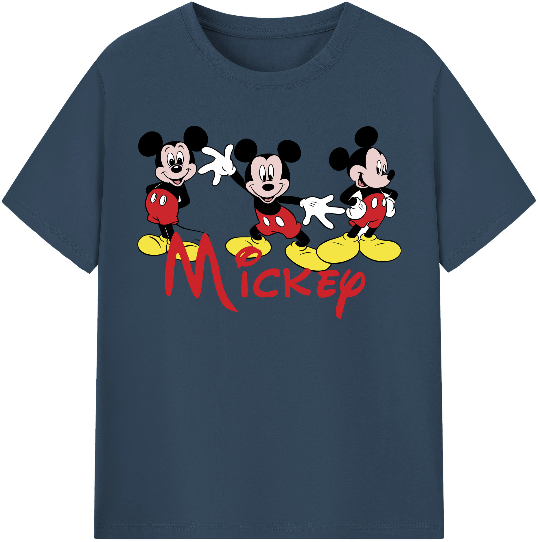 （画像用） ミッキーマウス Mickey Mouse レディースカジュアルプリントTシャツ（綿100％）