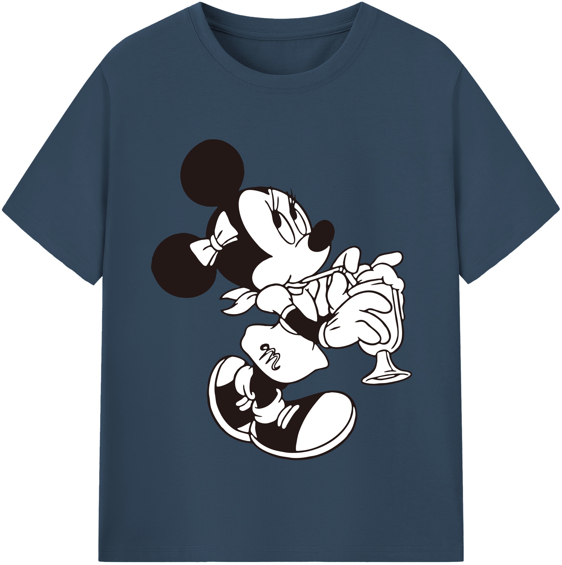 （画像用） ミッキーマウス Mickey Mouse レディースカジュアルプリントTシャツ（綿100％）