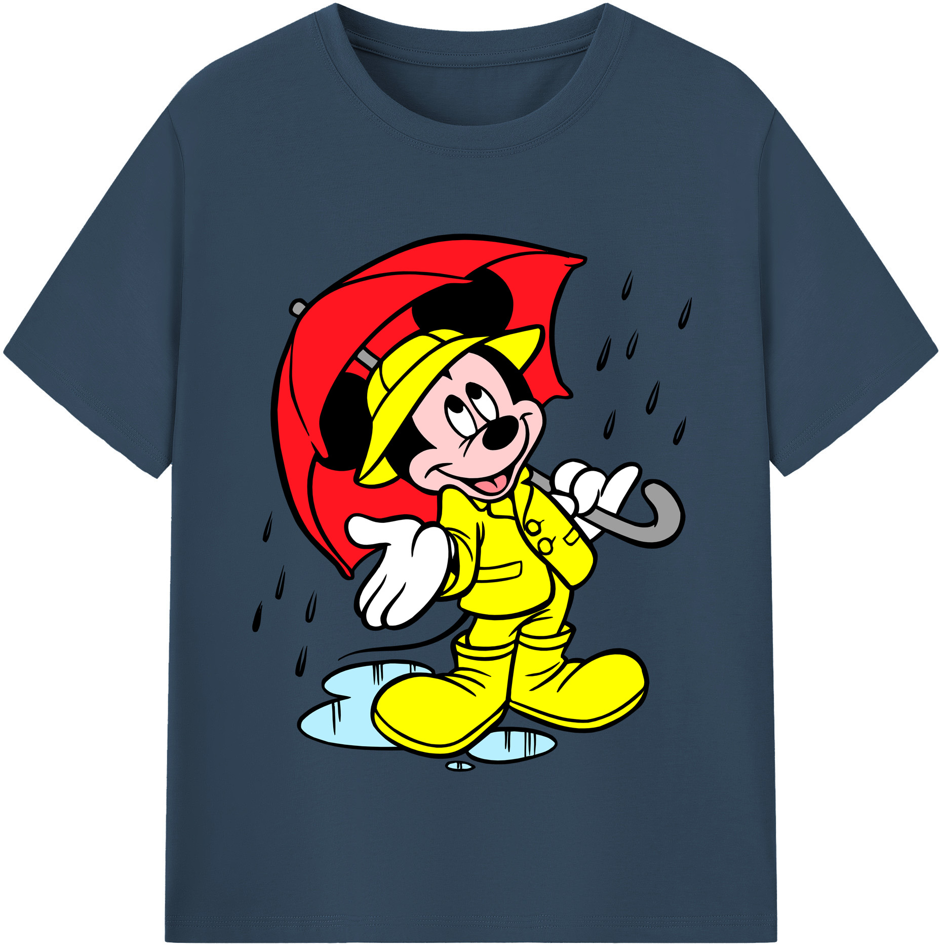 （画像用） ミッキーマウス Mickey Mouse レディースカジュアルプリントTシャツ（綿100％）