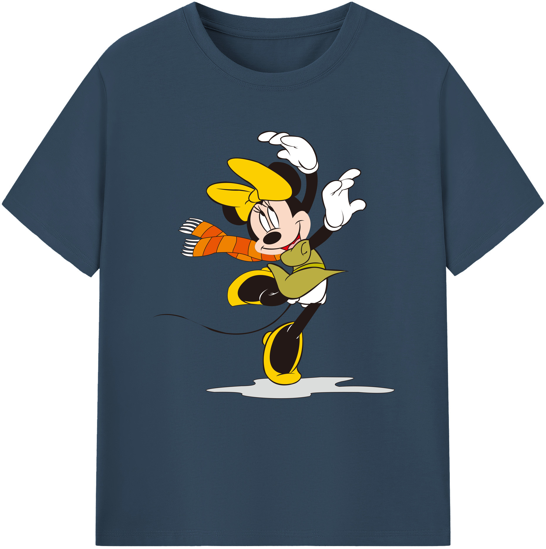 （画像用） ミッキーマウス Mickey Mouse レディースカジュアルプリントTシャツ（綿100％）