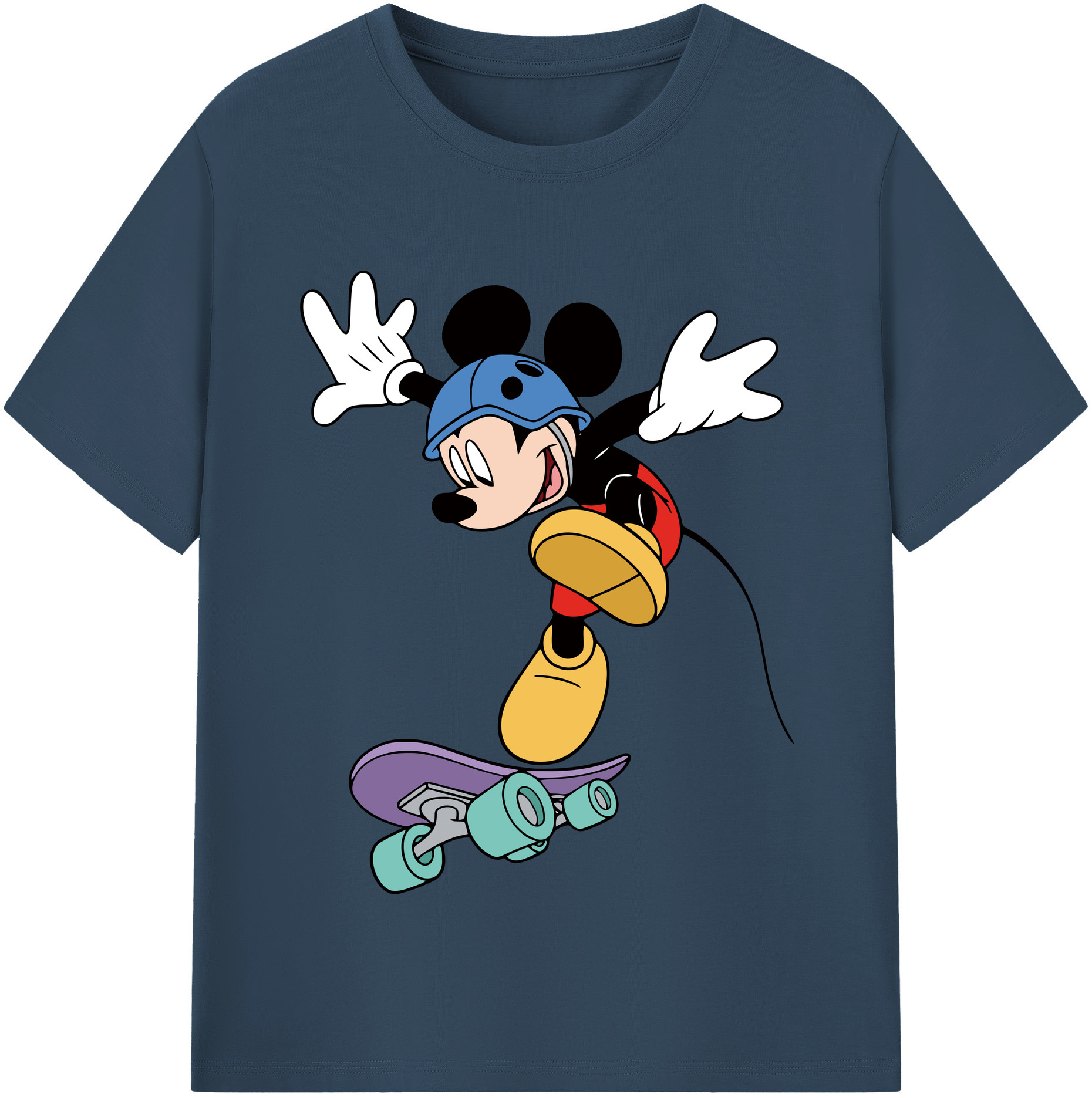 （画像用） ミッキーマウス Mickey Mouse レディースカジュアルプリントTシャツ（綿100％）