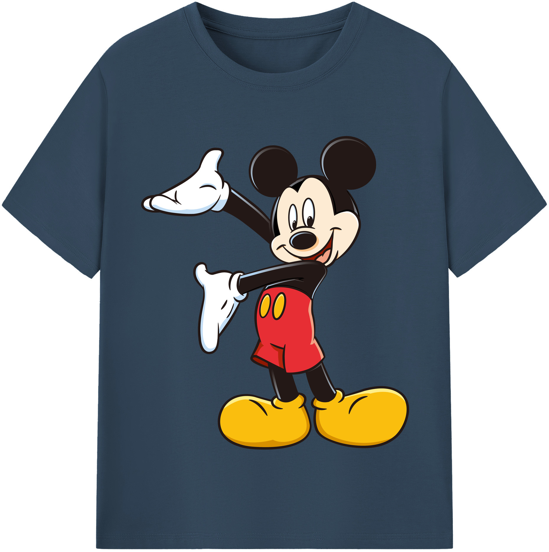 （画像用） ミッキーマウス Mickey Mouse レディースカジュアルプリントTシャツ（綿100％）