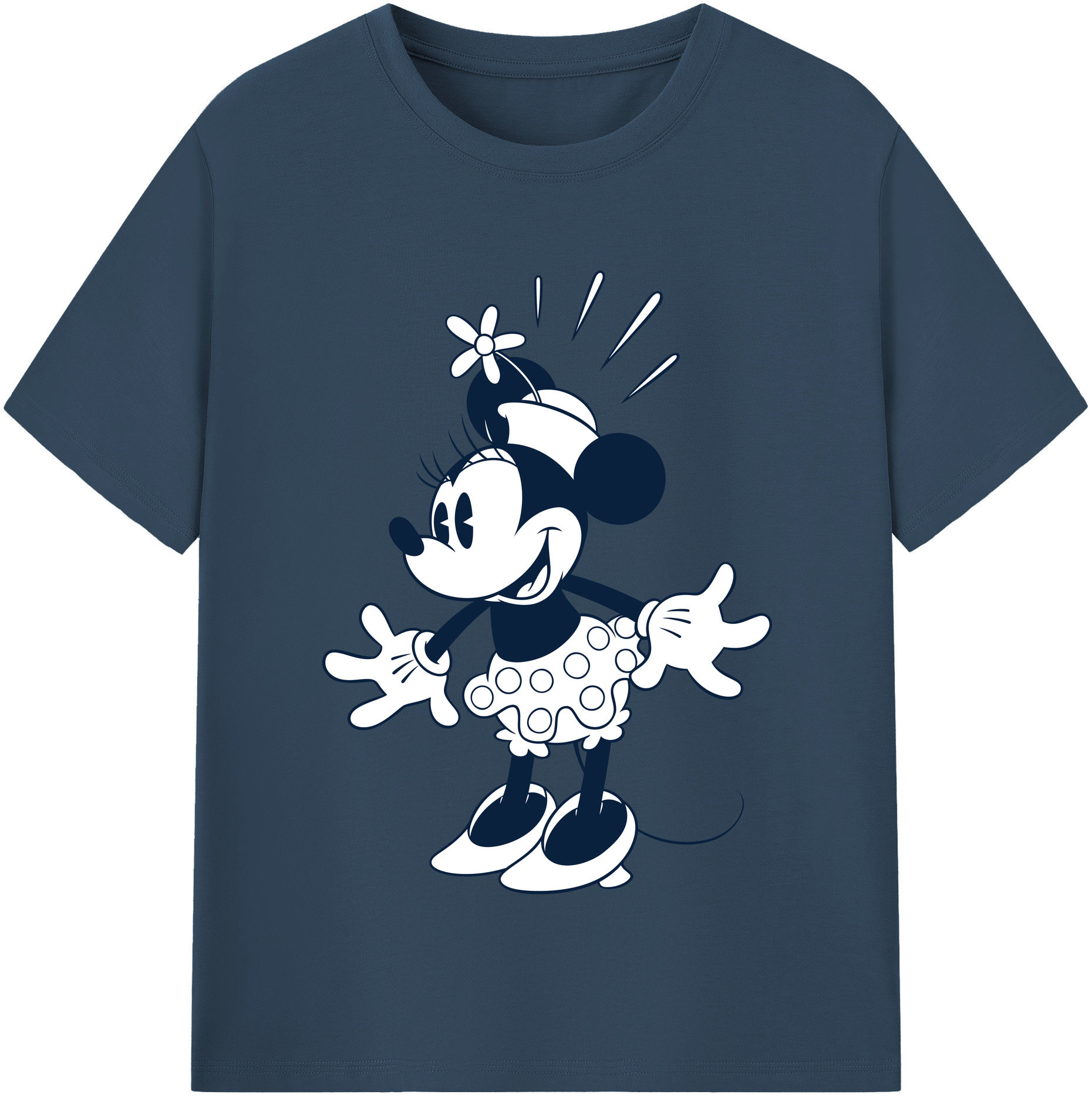 （画像用） ミッキーマウス Mickey Mouse レディースカジュアルプリントTシャツ（綿100％）