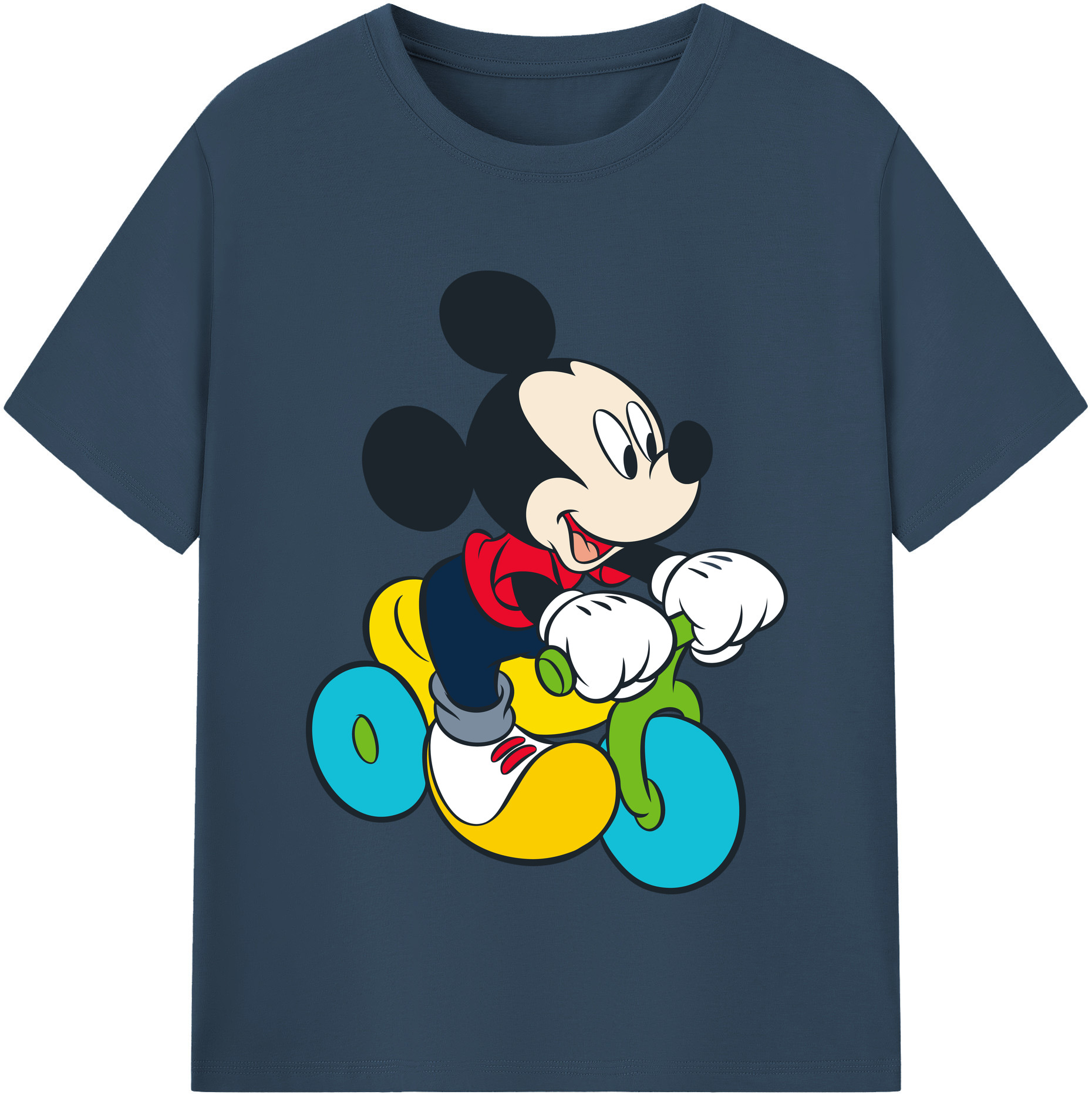 （画像用） ミッキーマウス Mickey Mouse レディースカジュアルプリントTシャツ（綿100％）