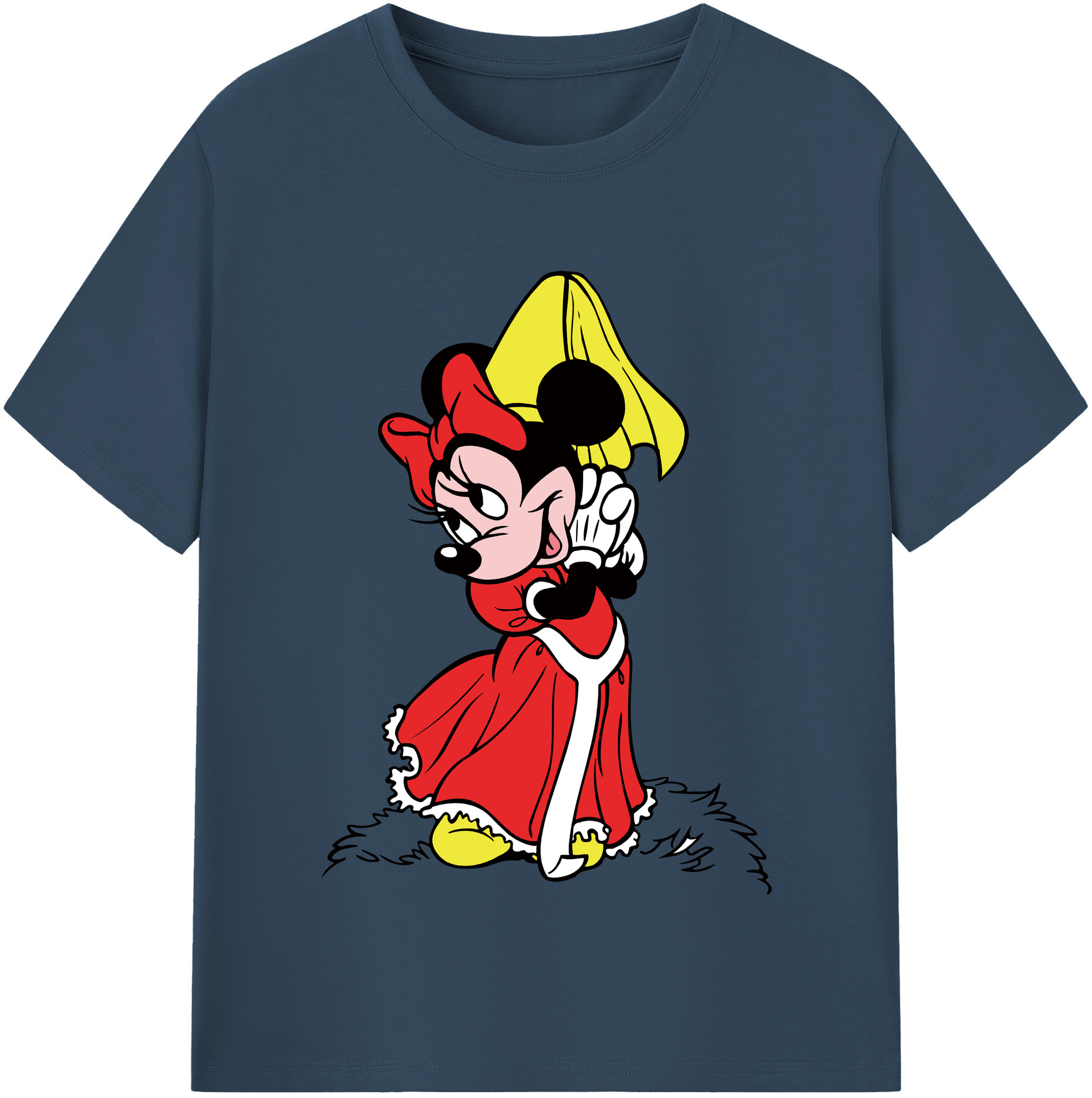 （画像用） ミッキーマウス Mickey Mouse レディースカジュアルプリントTシャツ（綿100％）