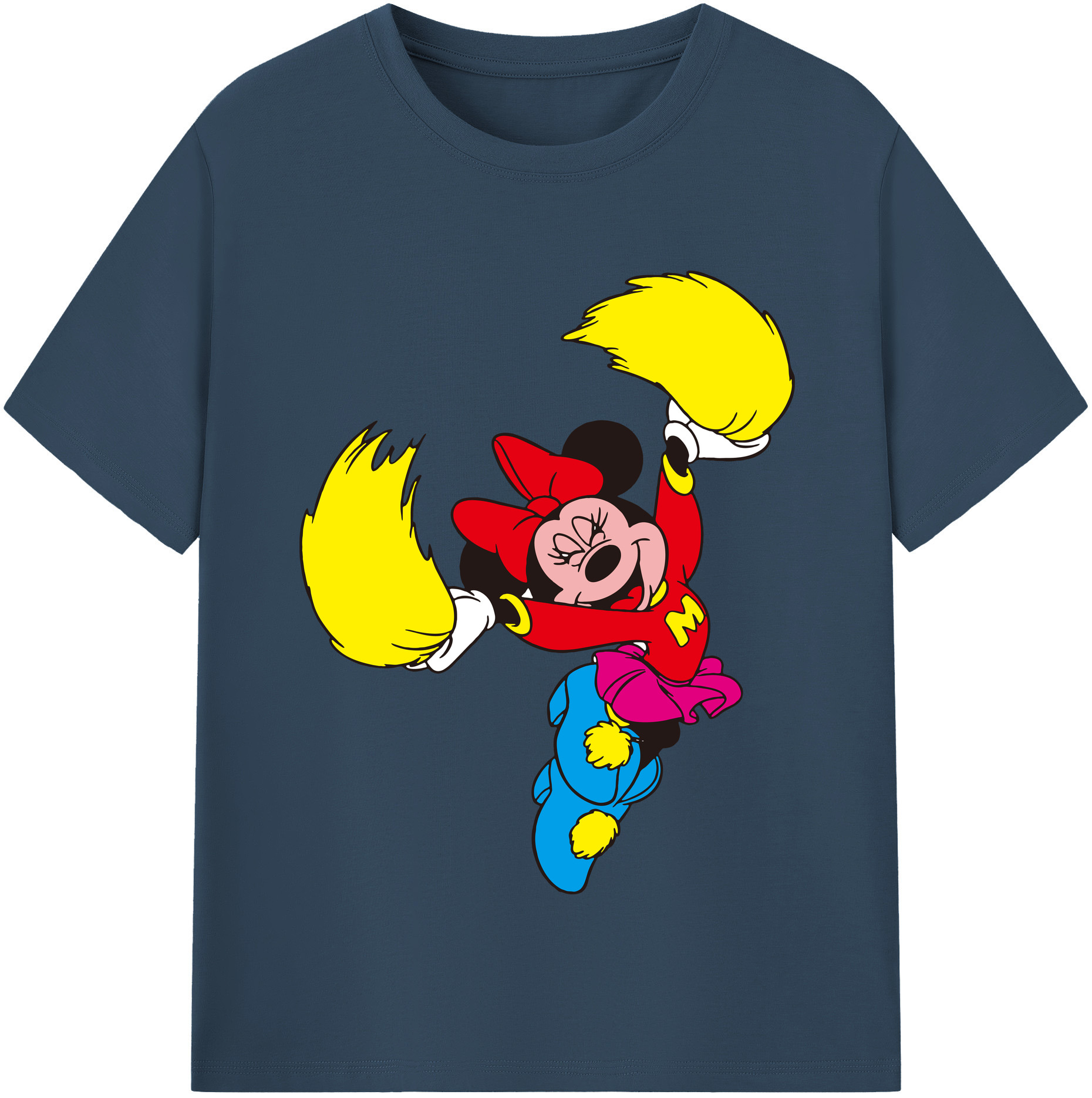 （画像用） ミッキーマウス Mickey Mouse レディースカジュアルプリントTシャツ（綿100％）