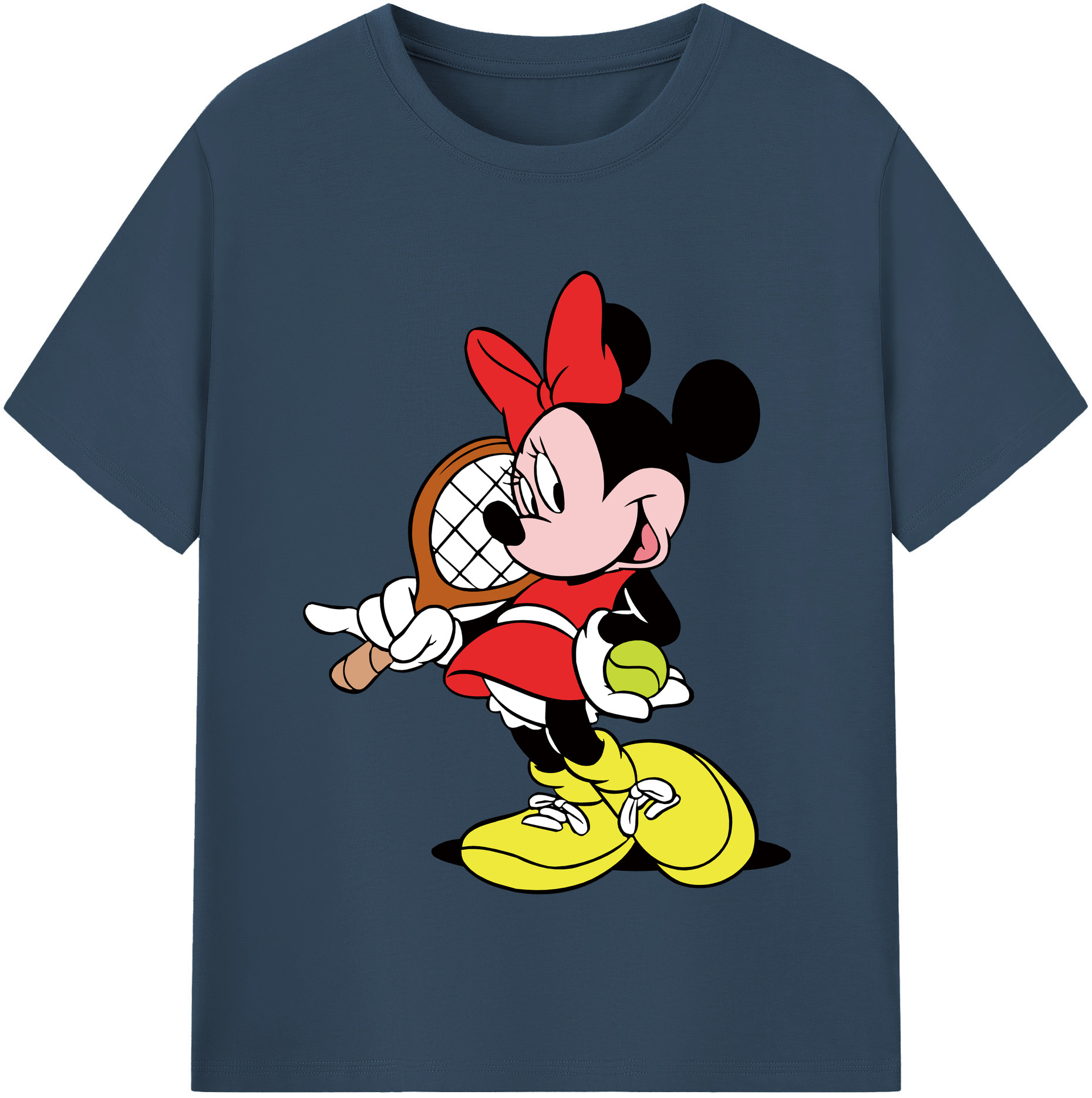 （画像用） ミッキーマウス Mickey Mouse レディースカジュアルプリントTシャツ（綿100％）