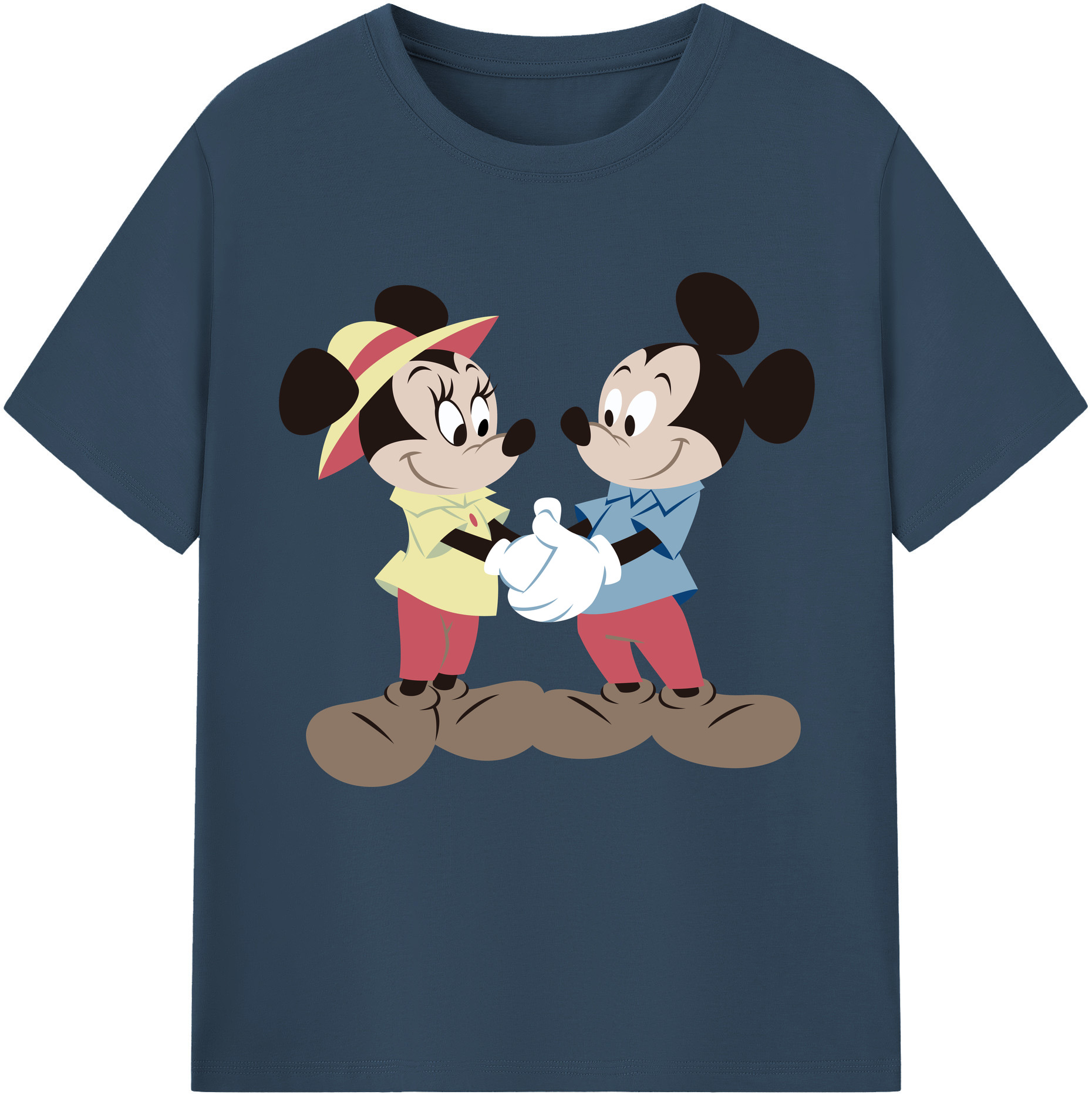 （画像用） ミッキーマウス Mickey Mouse レディースカジュアルプリントTシャツ（綿100％）