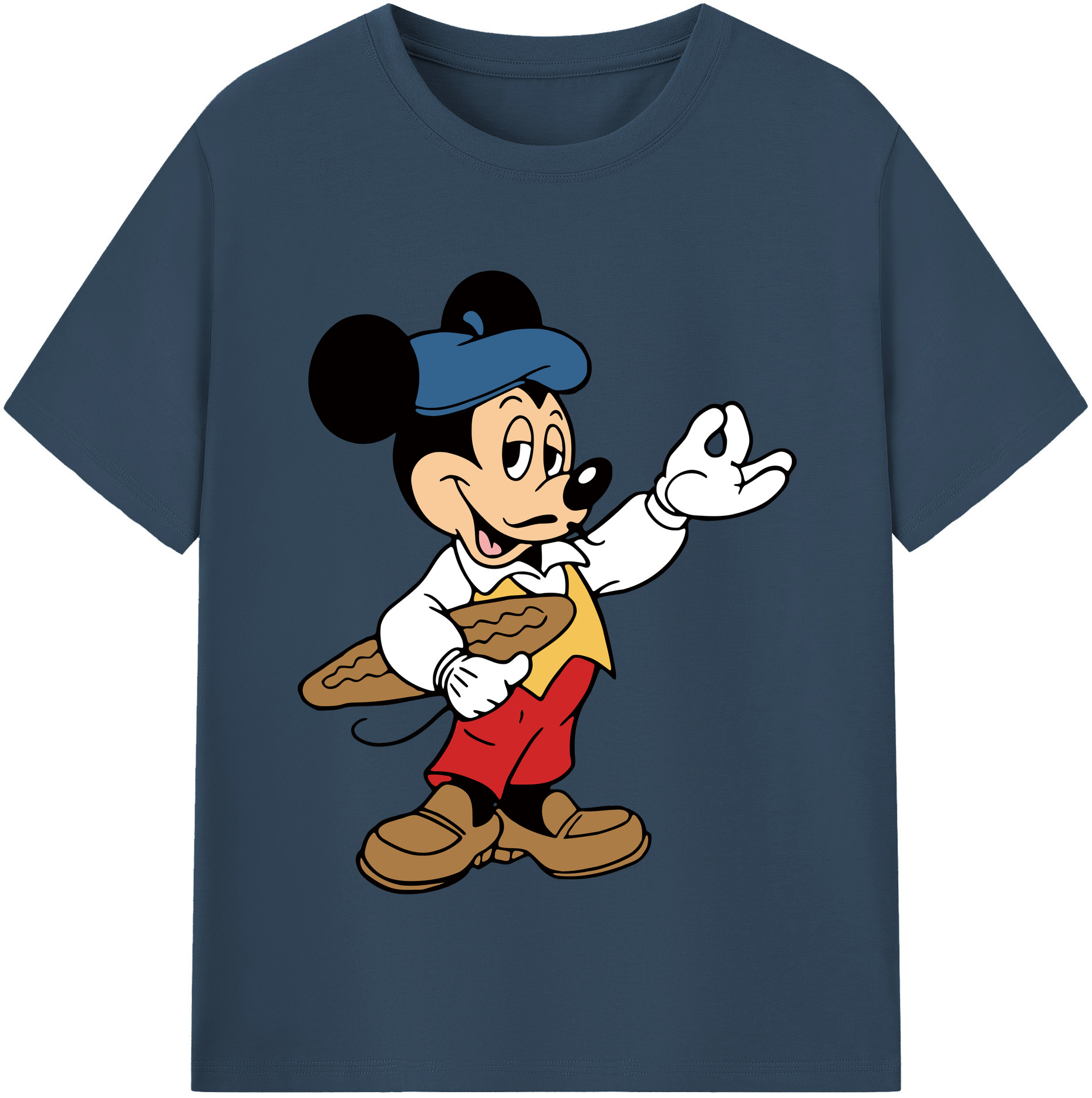 （画像用） ミッキーマウス Mickey Mouse レディースカジュアルプリントTシャツ（綿100％）