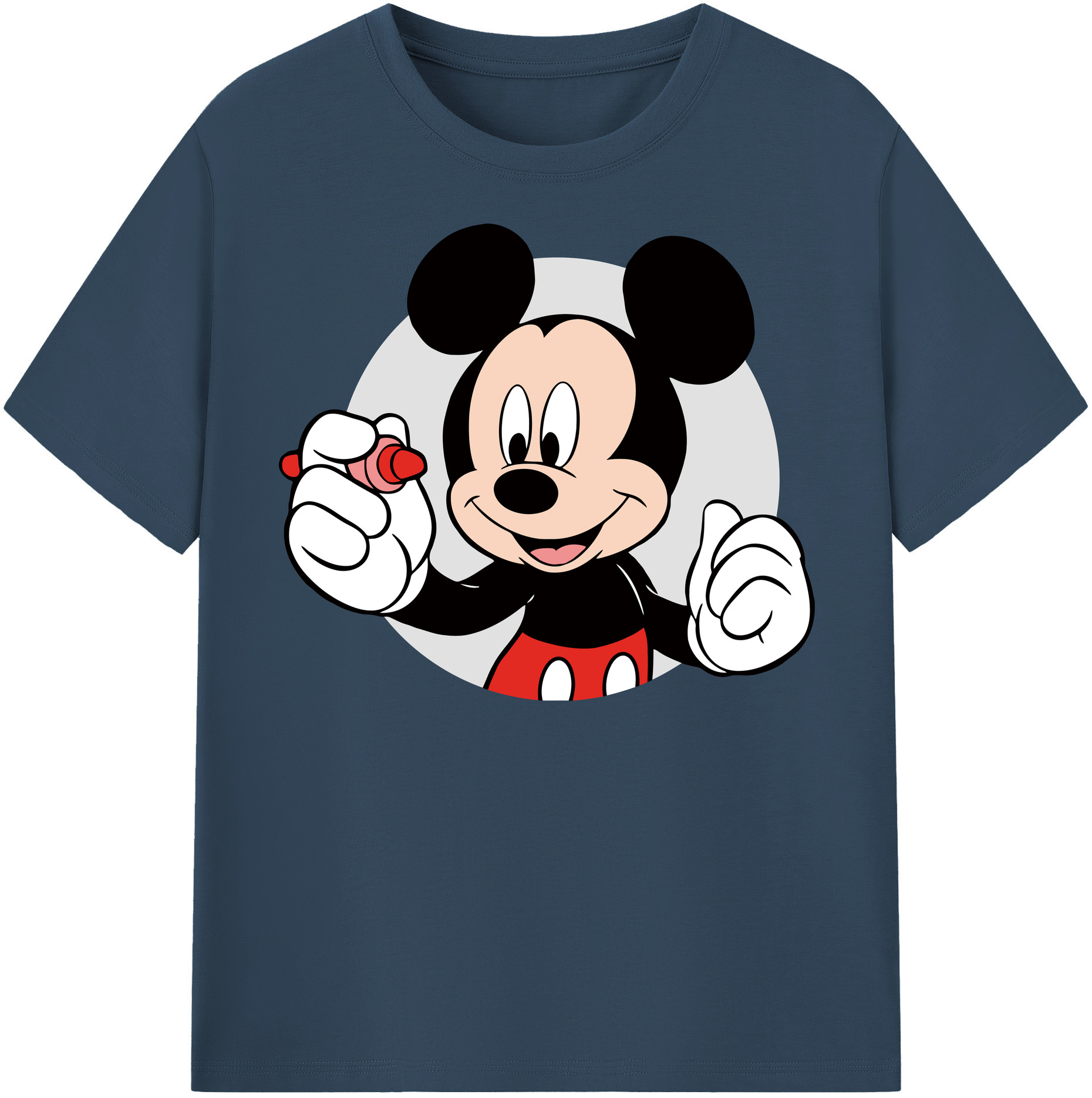 （画像用） ミッキーマウス Mickey Mouse レディースカジュアルプリントTシャツ（綿100％）