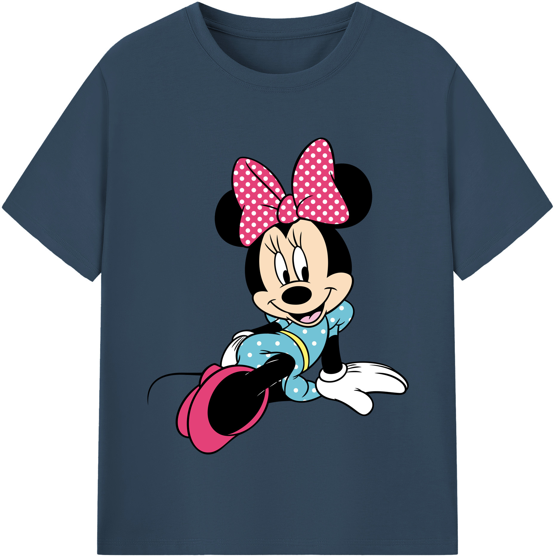 （画像用） ミッキーマウス Mickey Mouse レディースカジュアルプリントTシャツ（綿100％）