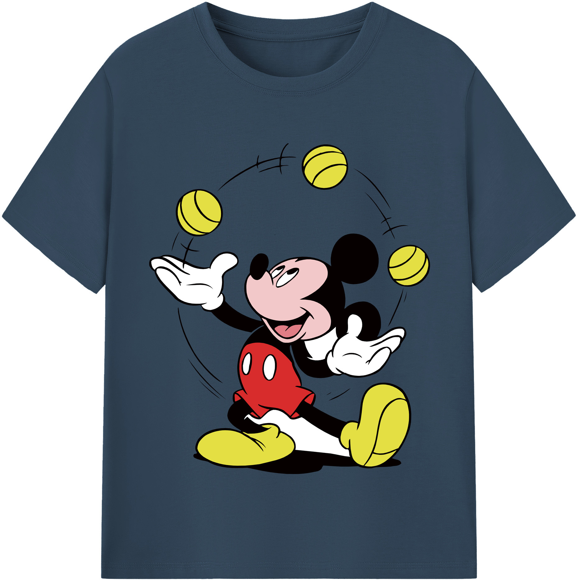 （画像用） ミッキーマウス Mickey Mouse レディースカジュアルプリントTシャツ（綿100％）
