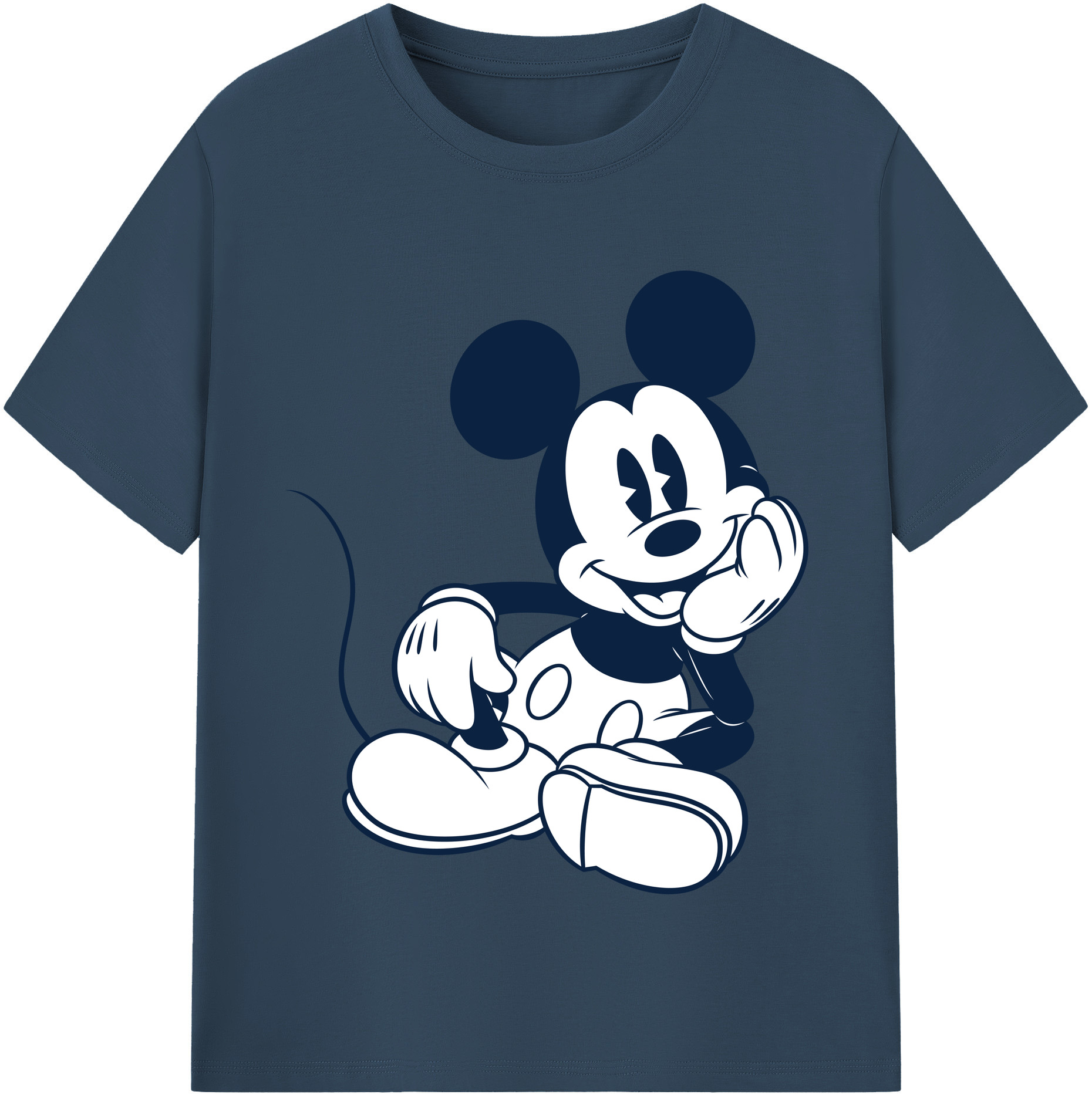 （画像用） ミッキーマウス Mickey Mouse レディースカジュアルプリントTシャツ（綿100％）