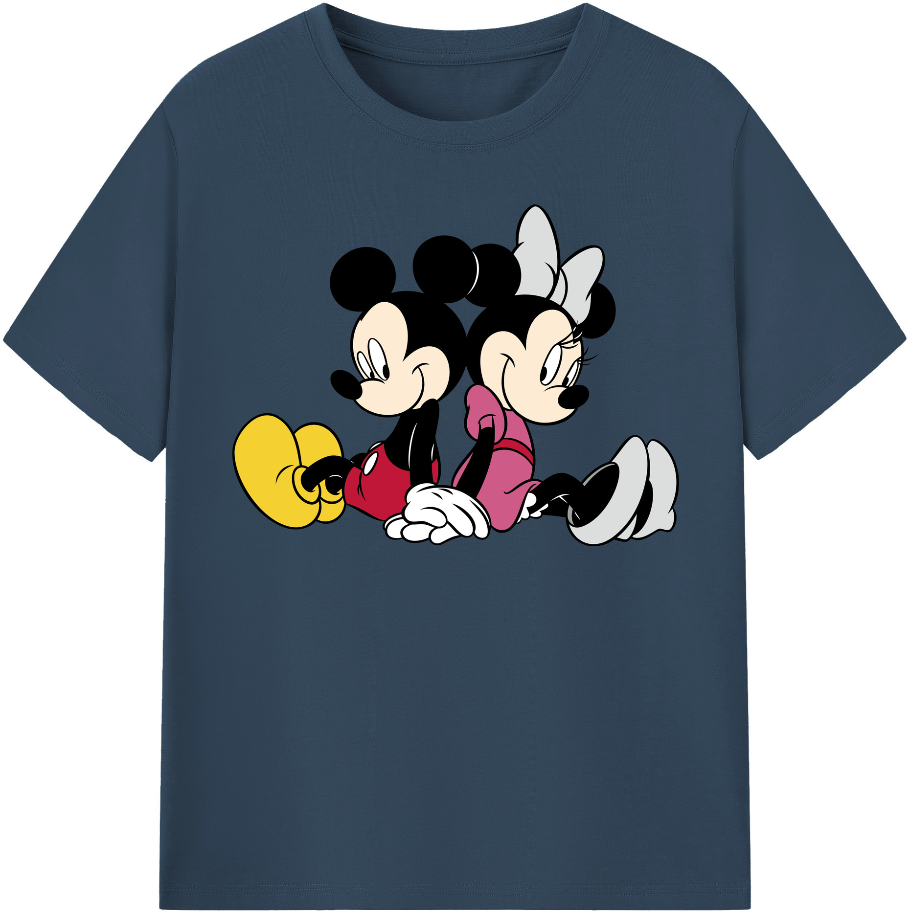 （画像用） ミッキーマウス Mickey Mouse レディースカジュアルプリントTシャツ（綿100％）