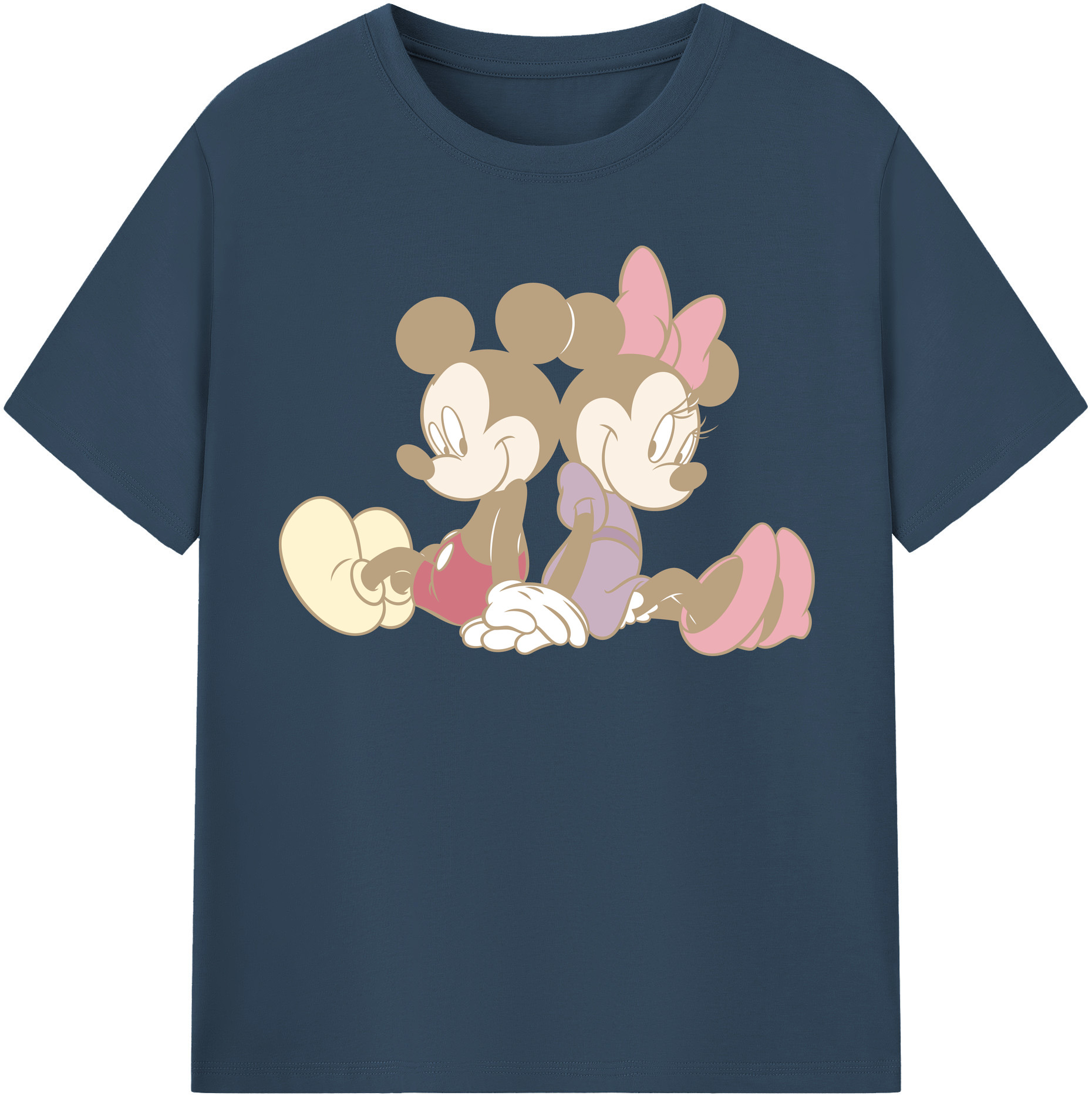 （画像用） ミッキーマウス Mickey Mouse レディースカジュアルプリントTシャツ（綿100％）
