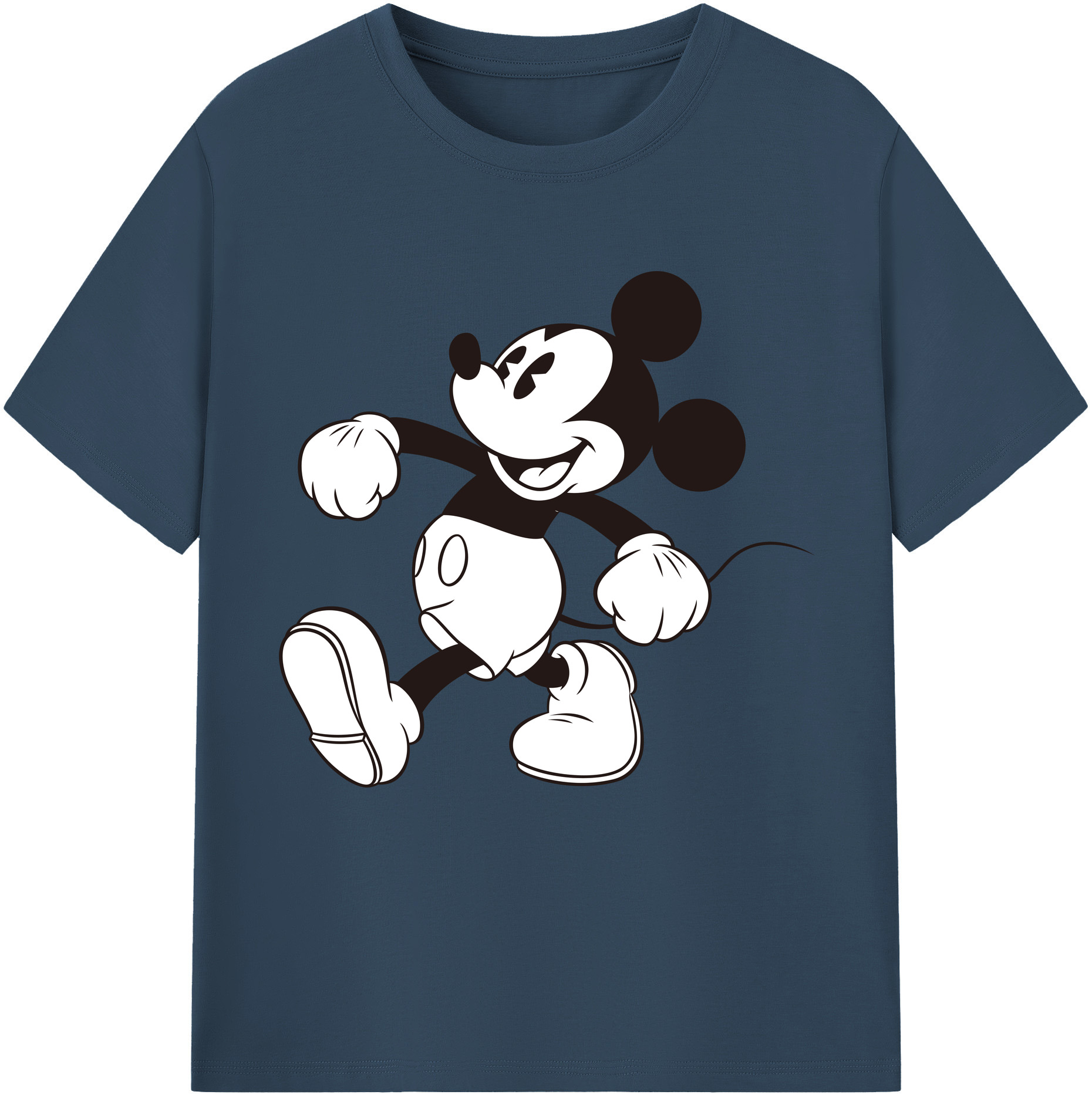 （画像用） ミッキーマウス Mickey Mouse レディースカジュアルプリントTシャツ（綿100％）