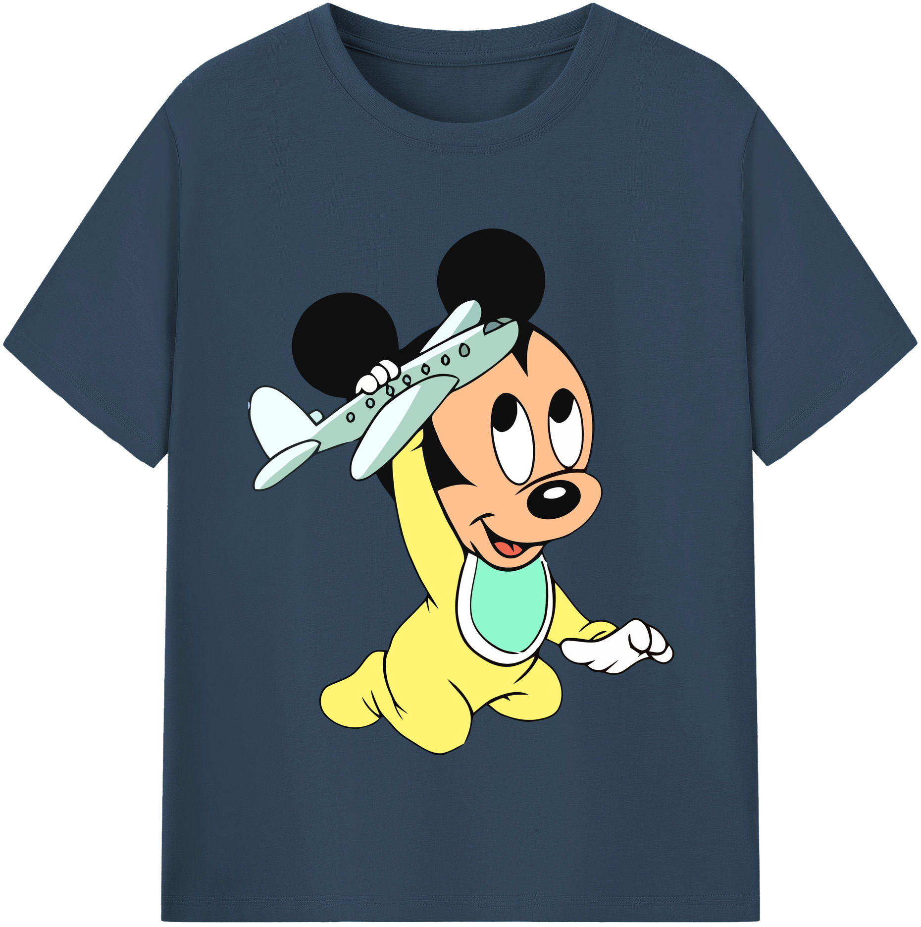 （画像用） ミッキーマウス Mickey Mouse レディースカジュアルプリントTシャツ（綿100％）